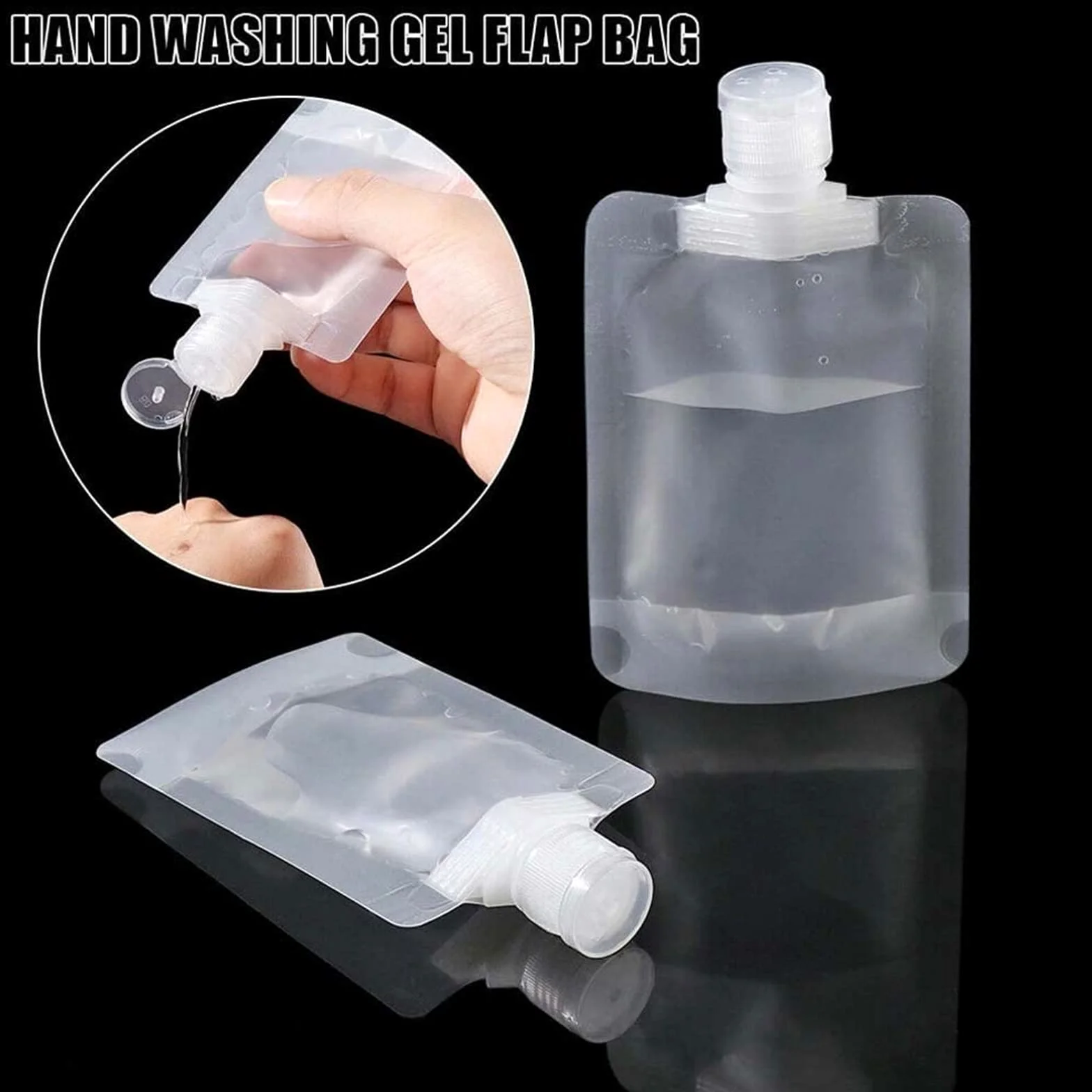 9 sacchetti da viaggio portatili per cosmetici, trasparenti, a prova di perdite, ricaricabili, contenitori da viaggio, sacchetti per cosmetici, lozioni, shampoo, liquidi, 100 ml.