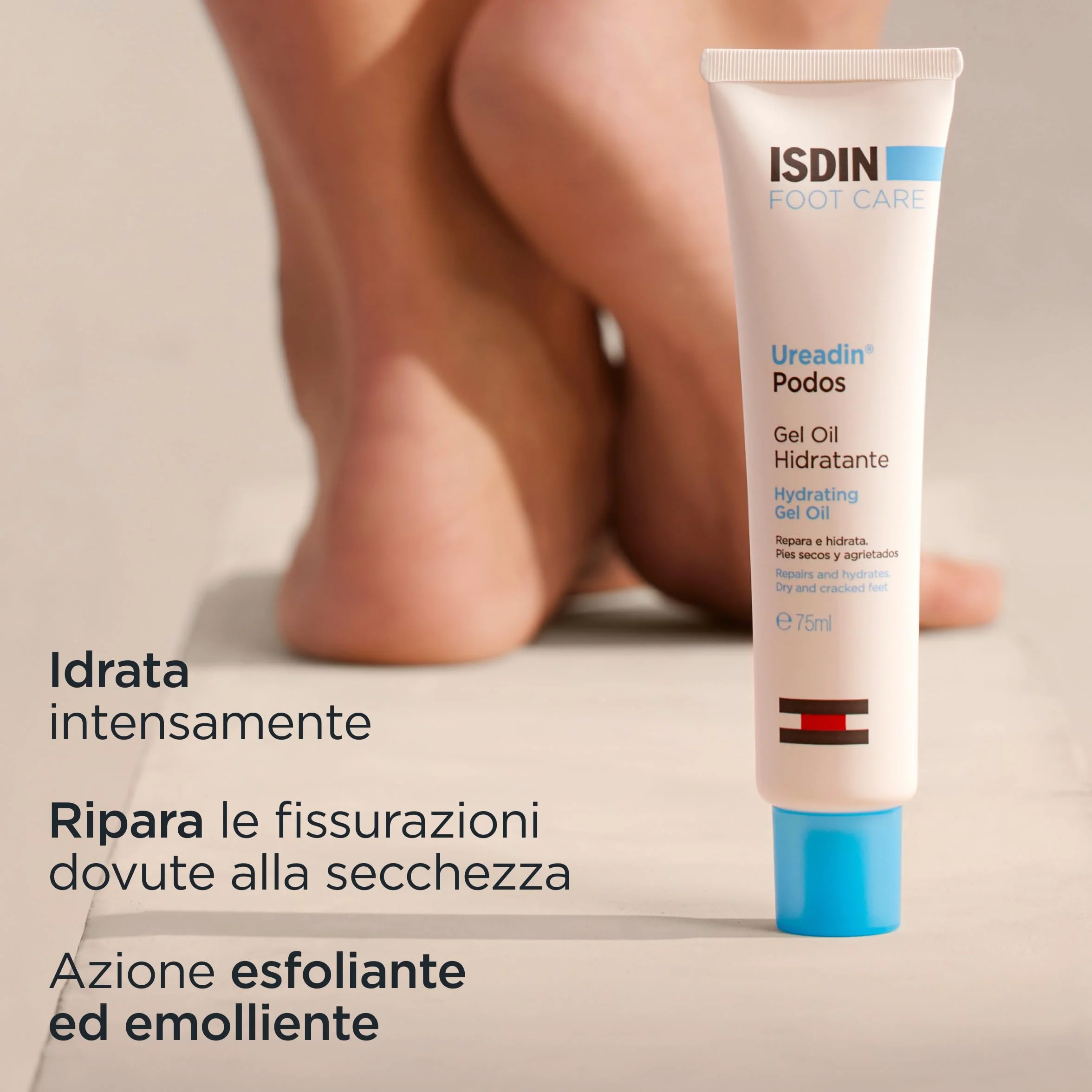ISDIN Ureadin Podos 75 ml Gel Olio Idratante 10% Urea Ripara Piedi Secchi Screpolati