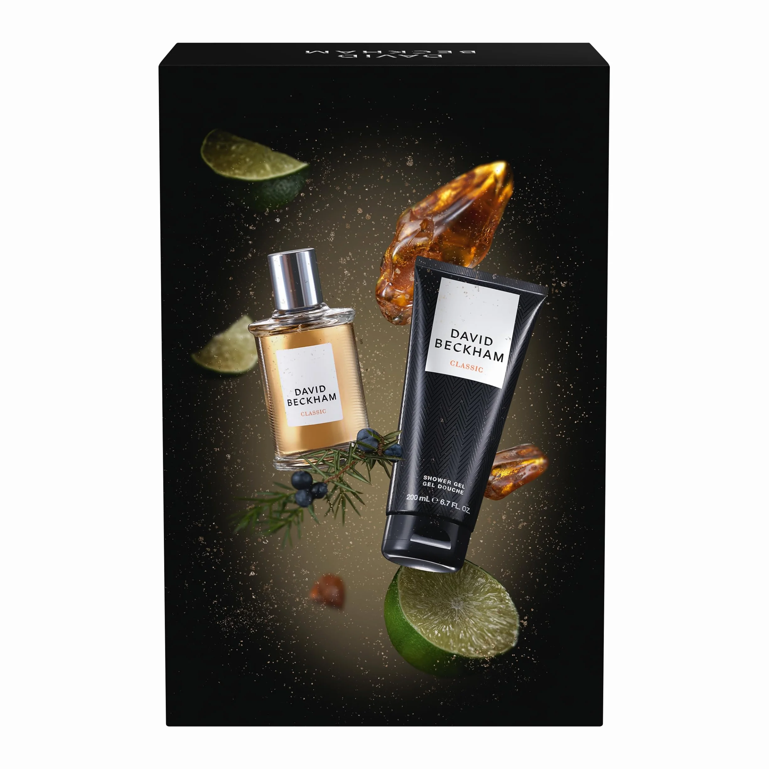 David Beckham Confezione Regalo Classic, Eau de Toilette 50ml e Gel Doccia 200ml, Fragranza Legnosa, Fresca, Ambrata per Lui