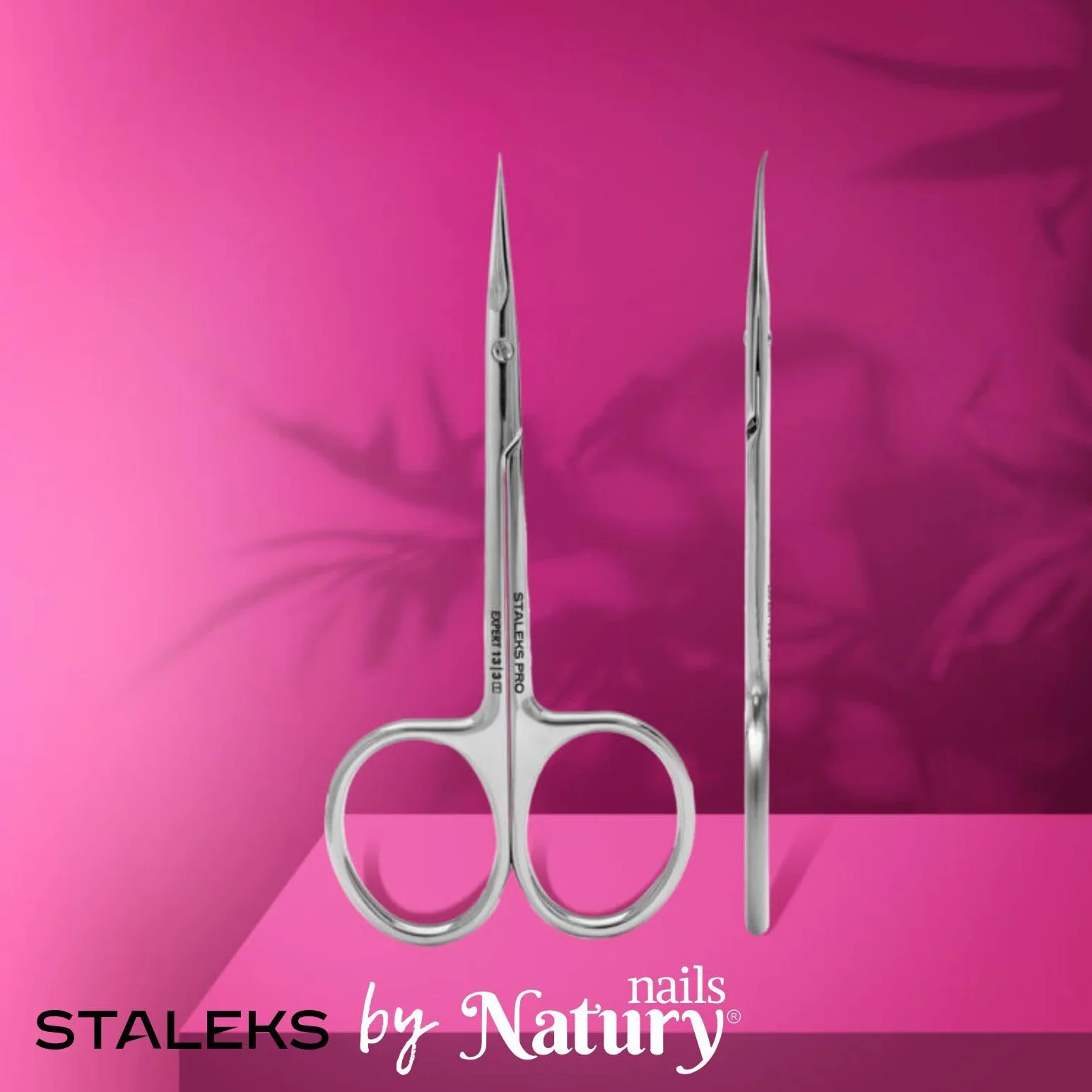 STALEKS PRO Forbici professionali per cuticole con gancio per mancini Acciaio inossidabile Expert SE-13/3