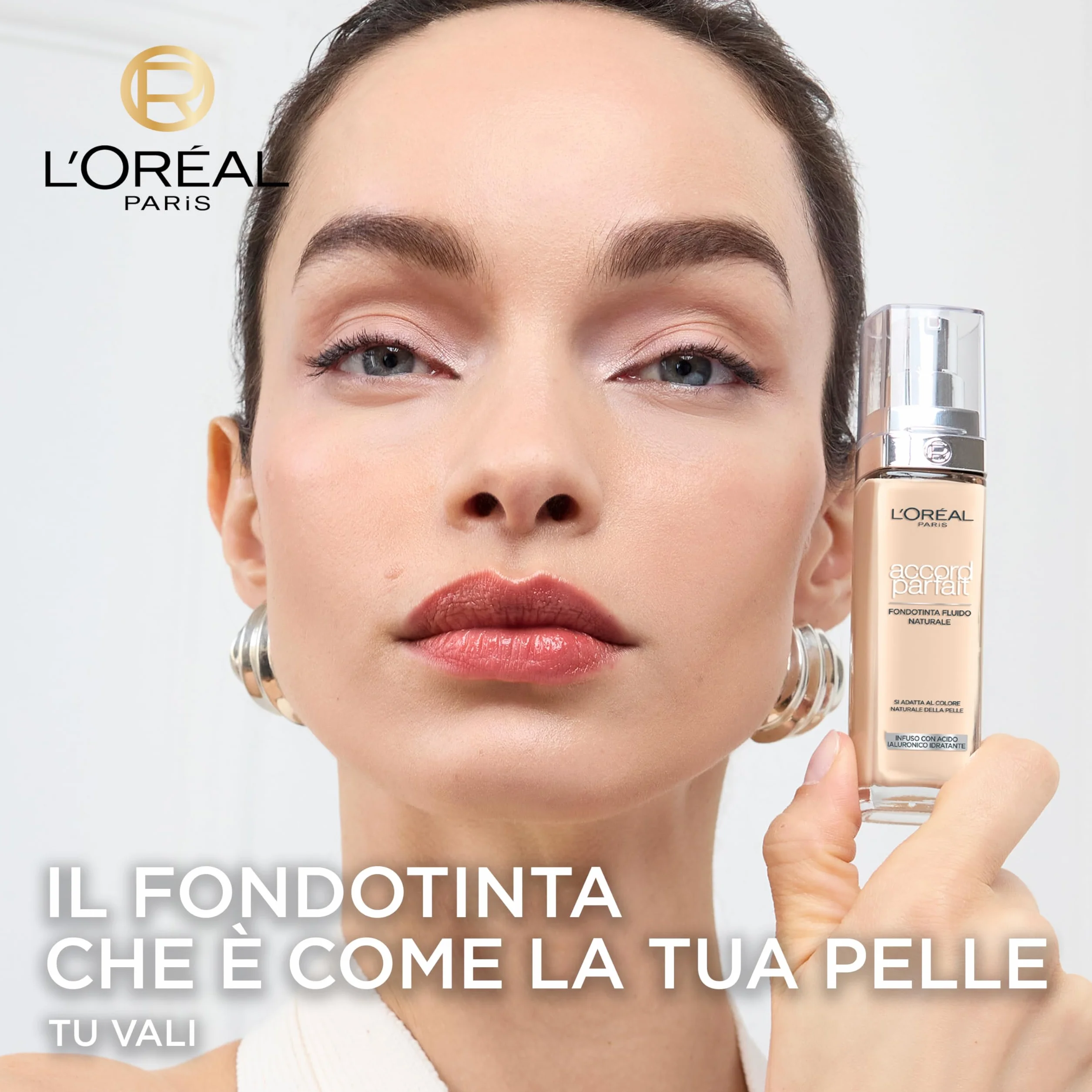 L'Oréal Paris Accord Parfait Fondotinta Liquido Tonalità 3D/W Warm Dorè Acido Ialuronico