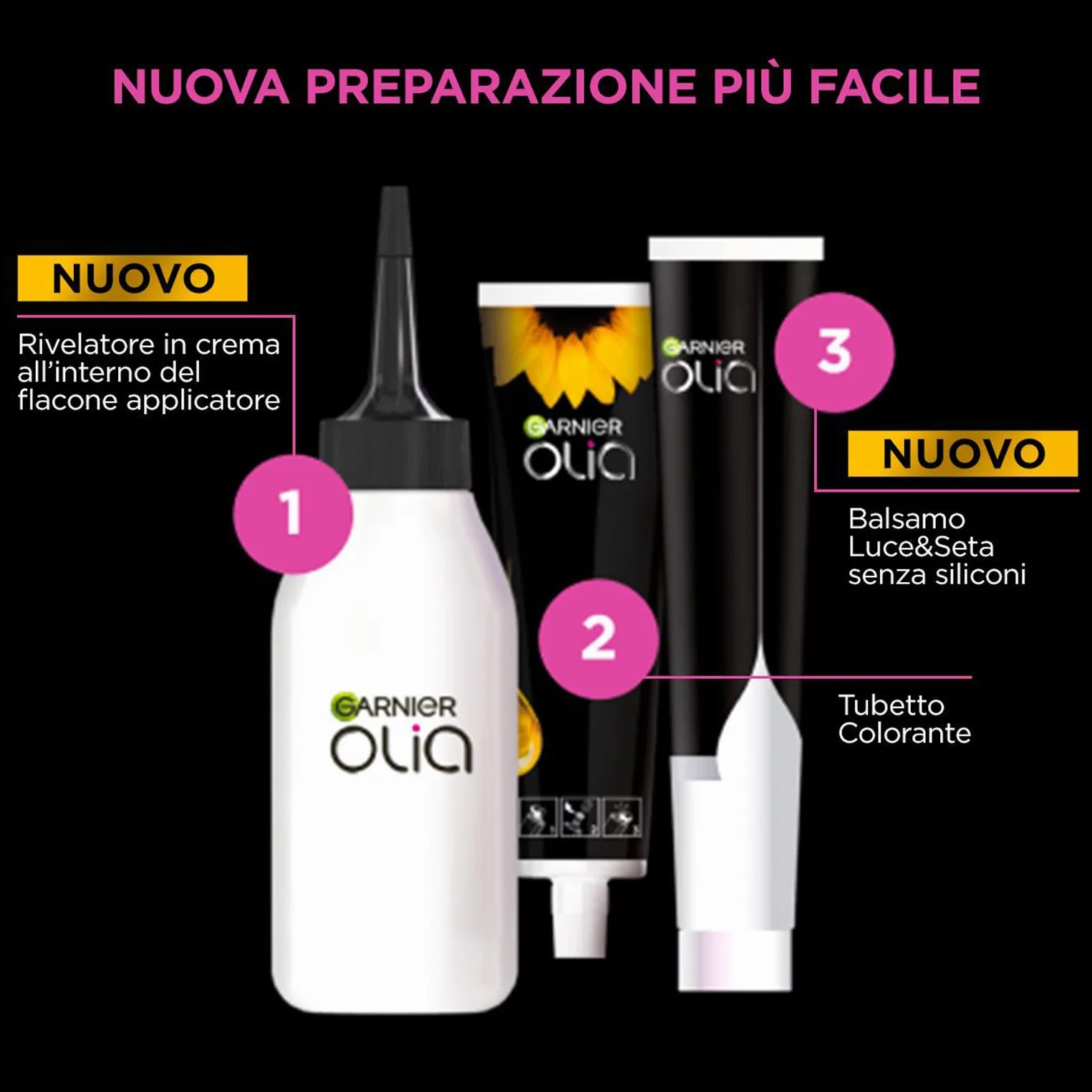 Garnier Olia Tinta Capelli Castano, Senza Ammoniaca, Copre 100% Capelli Bianchi, Formula Vegana