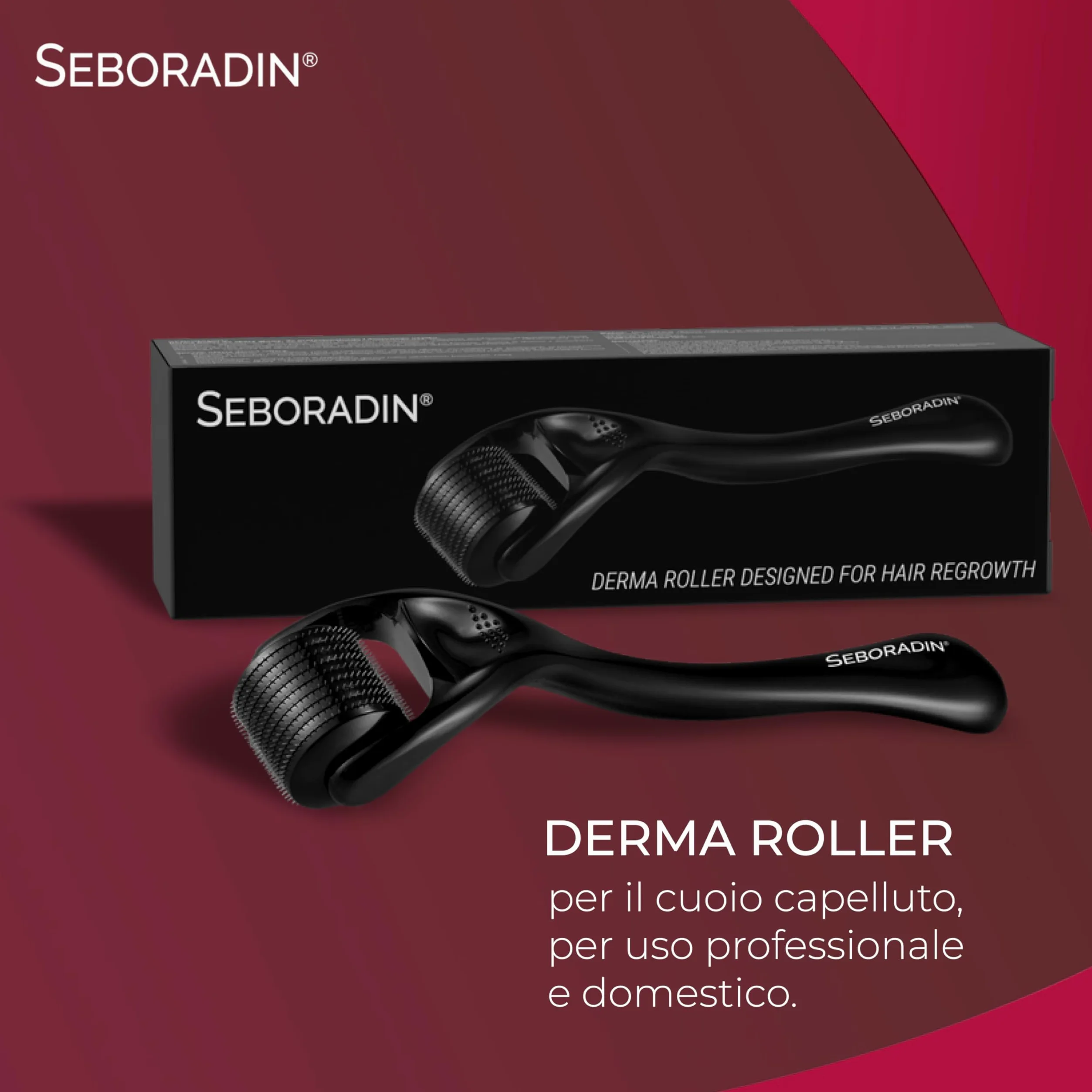 Seboradin PRO Uomo – Fiale, Derma Roller, Siero Notte, Shampoo, Lozione | Scrub Pelle Capelli, Crema Viso, Gel Doccia 2in1, Pro Care Complex – linea uomo anticaduta