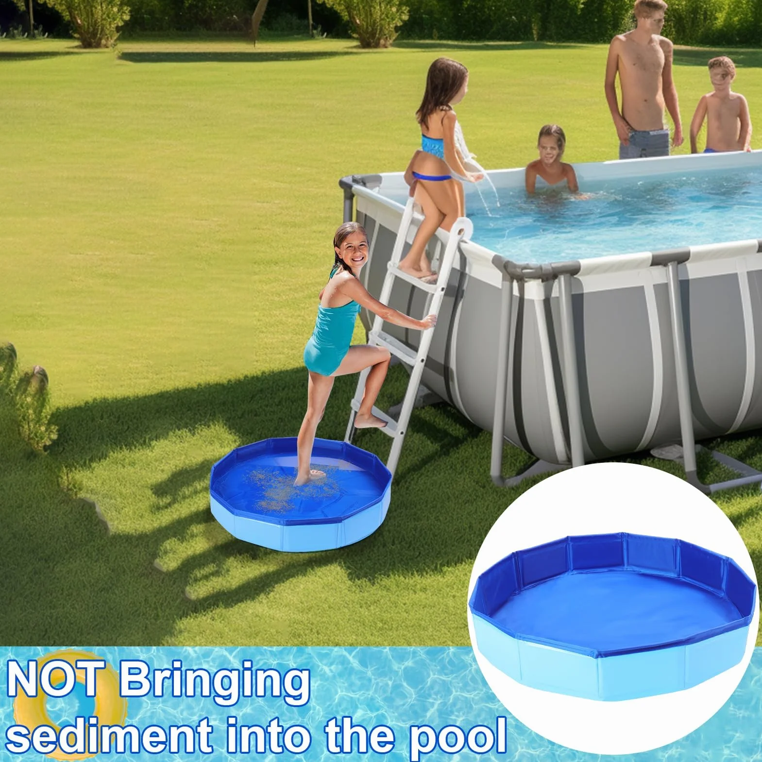 Vaschetta Lavapiedi per Piscina, Vasca pieghevole per piscina, Bacinella Pieghevole Pediluvio, Piscina Piscina Pediluvio Pieghevole, per Piscina, Vasca Idromassaggio, Spa