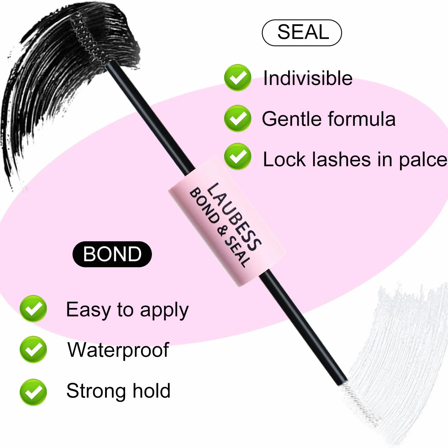 LAUBESS Waterproof Bond and Seal Lashes Glue Cluster Lashes Kit Extension Ciglia Fai Da Te