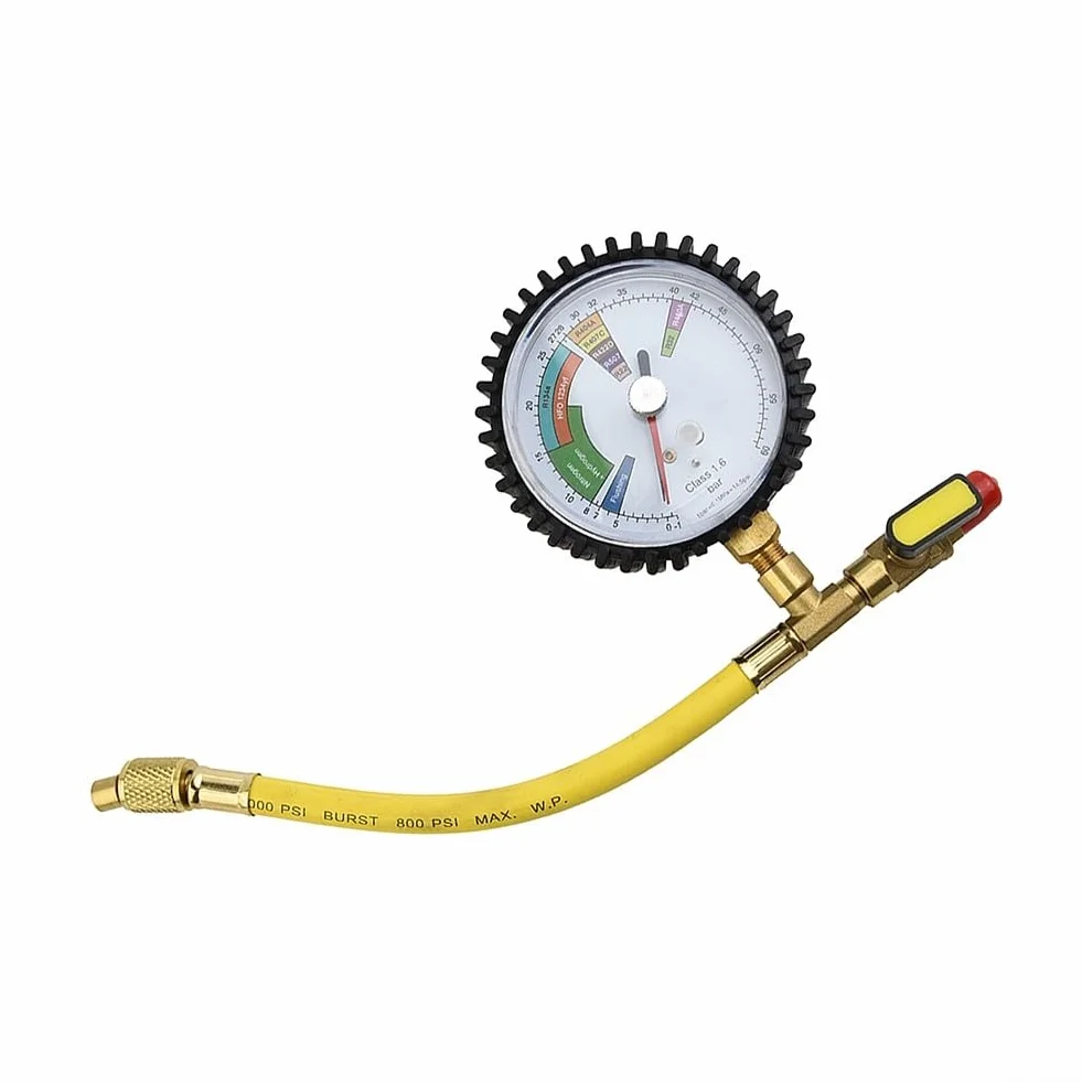 Manometro azoto HVAC per condizionatori d'aria con connettore SAE 1/4 e intervallo pressione 1-60 bar