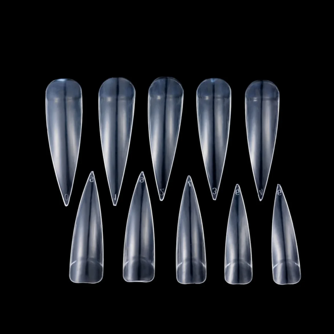minkissy 1500pezzi Punte Unghie Trasparenti Lunghe Per Nail Art e Salone Accessori Per Ricostruzione Unghie Facili Da Applicare e Modellare
