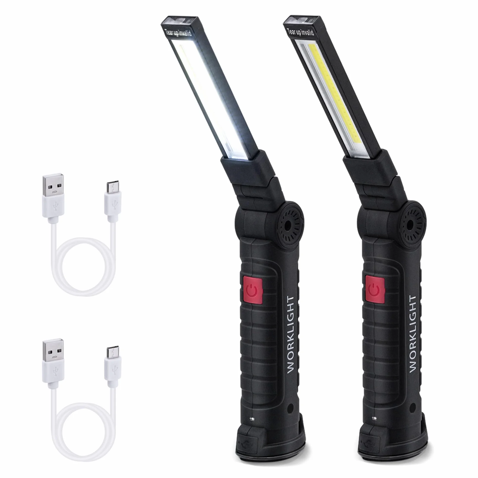 Torcia Magnetica Ricaricabile USB COB 5 Modalità Portatile con Gancio per Campeggio Esterna Autofficina