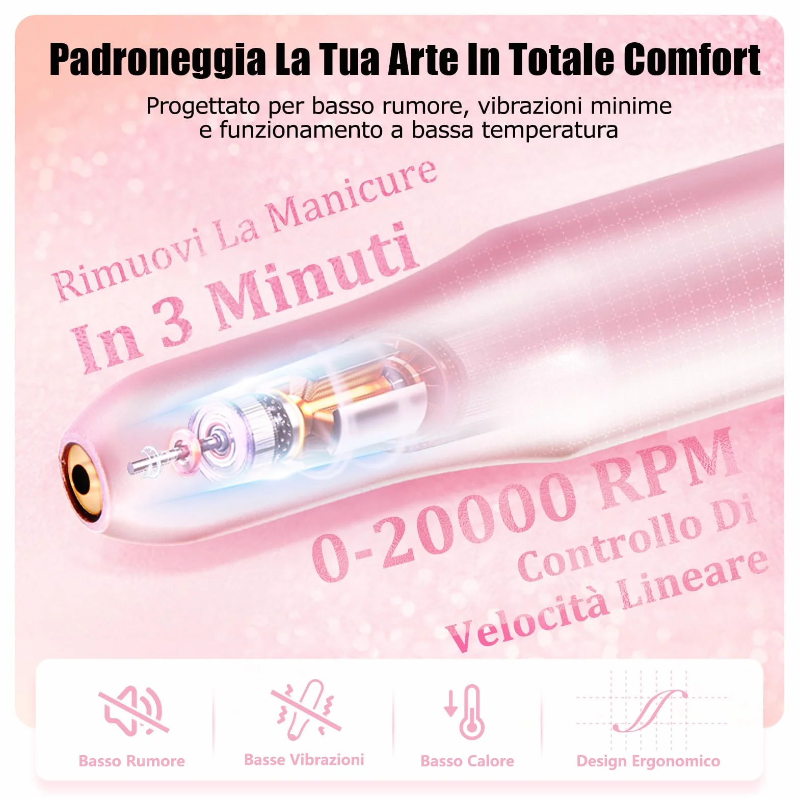 MEFA Fresa per Unghie 13 PCS Nail Drill 20000 RPM Manicure e Set Pedicure per Gel Ricostruzione Unghie