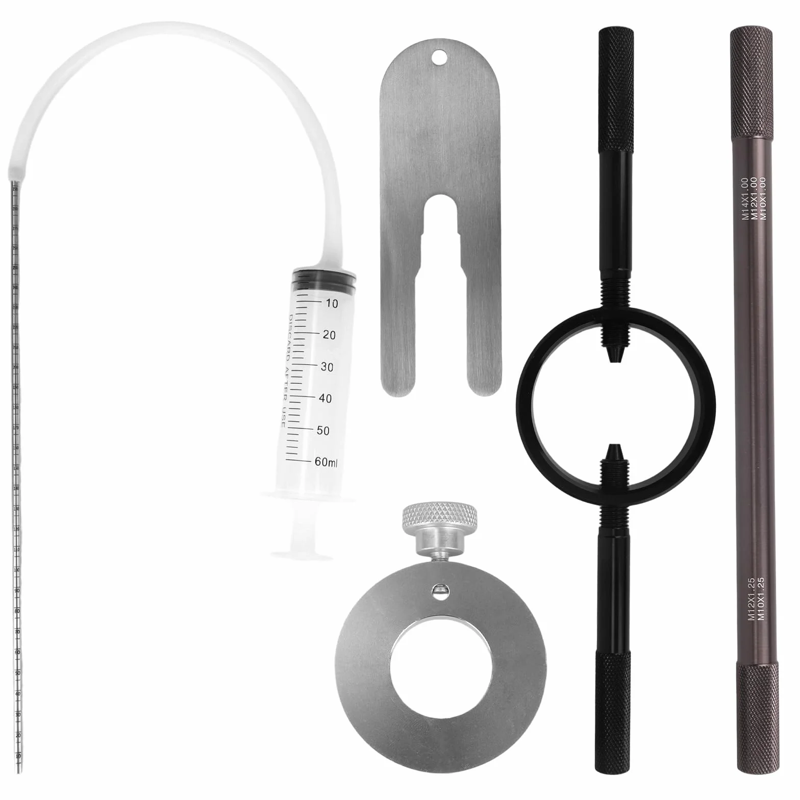 Kit Servizio Forcella Moto, Professionale Strumento Livello Olio Forcella Compressore Molla & Assistenza Sfogo Asta Ammortizzatore Set Manutenzione per Riparazione Moto & Fai Da Te