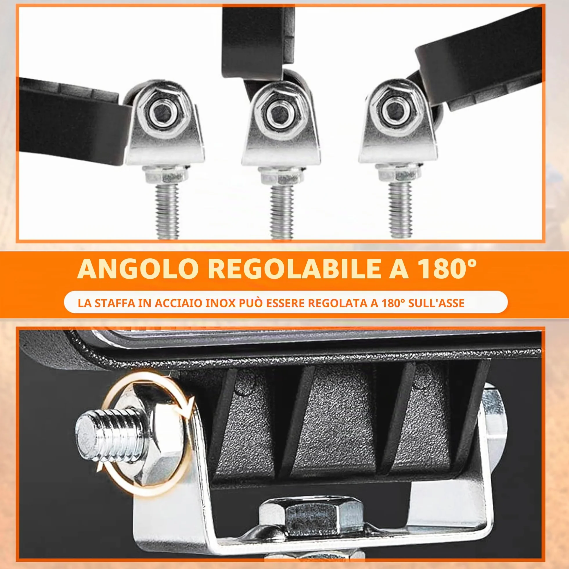 Fari Led Trattore 12V 24V Alluminio ABS 48W 16 LED 6500K 10.5 cm