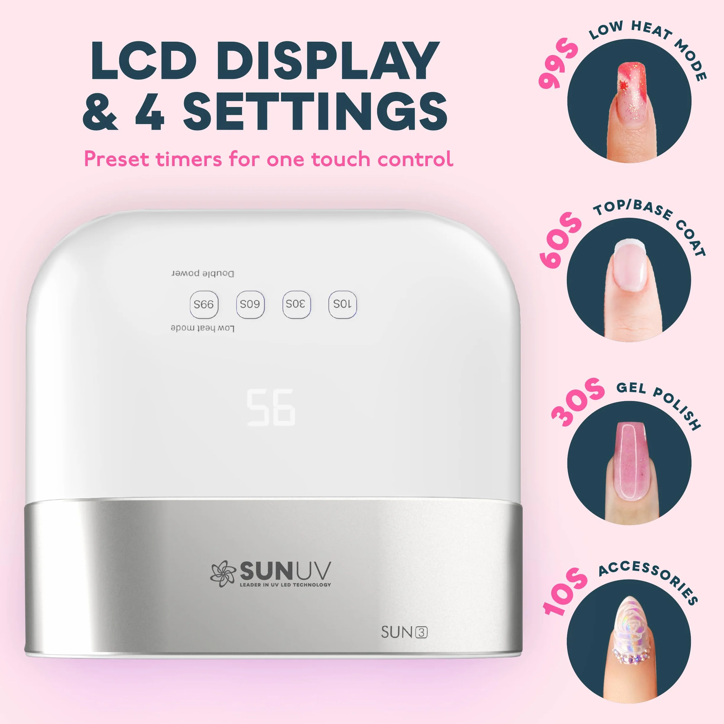 SUNUV Lampada UV LED per Unghie Professionale, Asciugatrice LED/UV Gel con Sensore Automatico e Display LCD