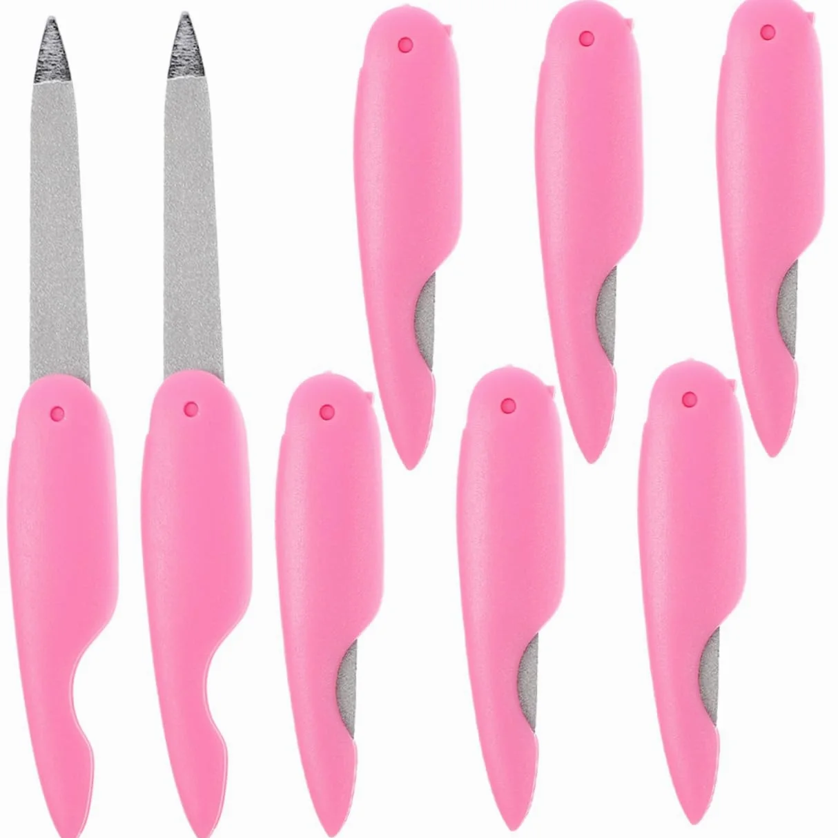 Set di Lime per Unghie Pieghevoli, 8 Pezzi in Acrilico Abs e Metallo, Lavabili, per Manicure e Pedicure a Casa