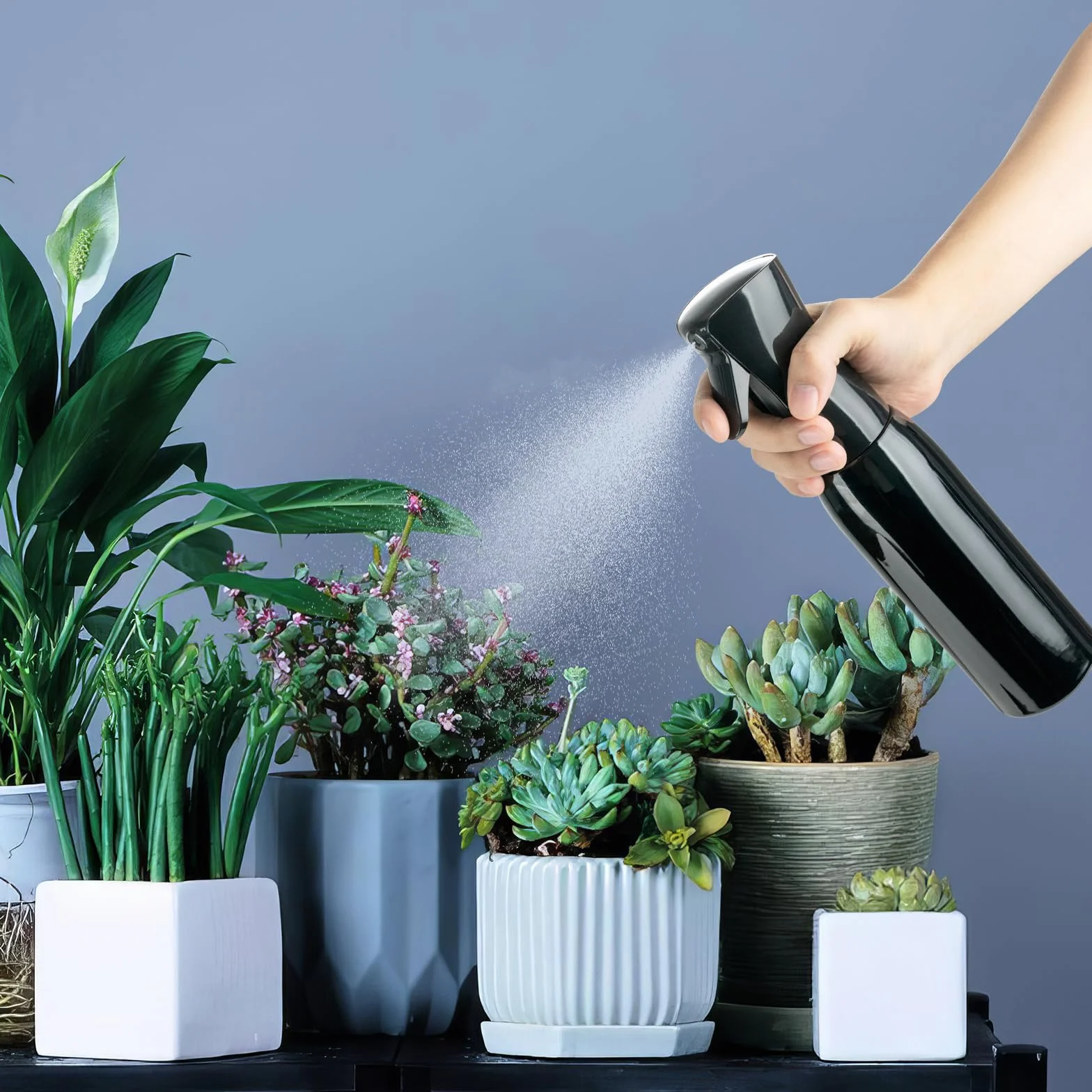 Flacone Spray Vuoto 500ml - Spray per Acqua, Capelli, Piante, Animali Domestici, Pulizia - Nero