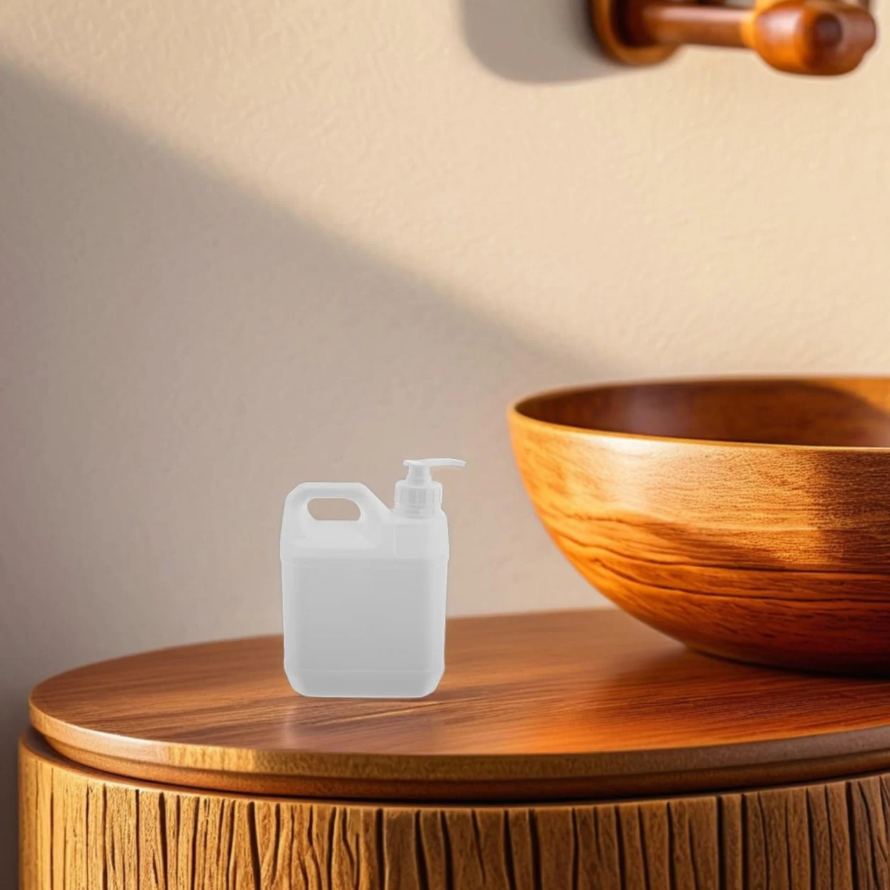 GANAZONO Contenitore in vetro di plastica da 2 l, vuoto con ponte della pompa, shampoo, contenitore per imballaggio, 2 l, con design a pompa, ideale per viaggi, palestra, casa, ecologico e pratico