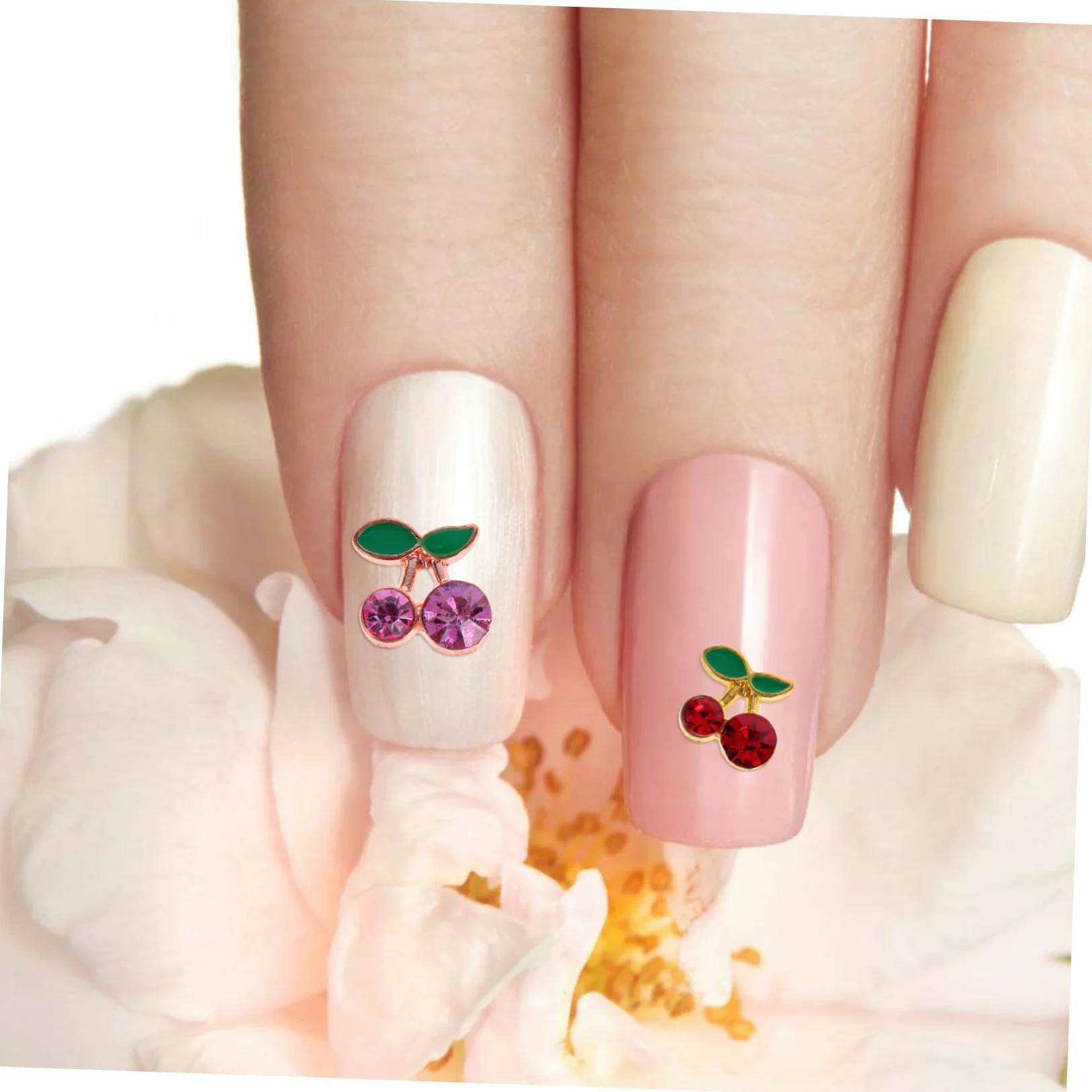 SHERCHPRY 5 Set Ciondoli Per Unghie Decorazioni Per Nail Art Con Ciliegie Per Manicure E Te Per Unghie Con E Pezzi*5