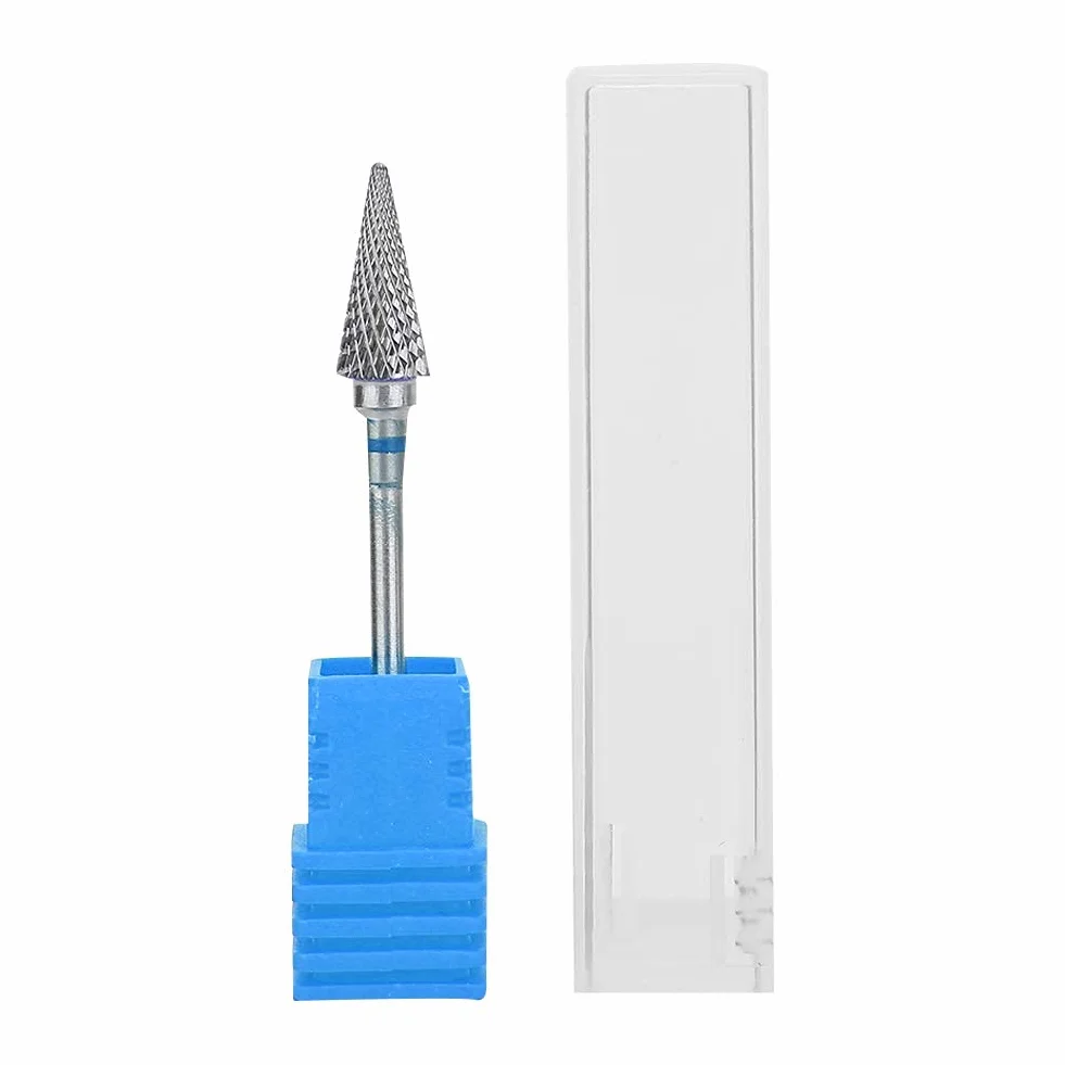 Punta Fresa Conica Unghie Set, Set di Punte in Ceramica di Accessori per Tagliaunghie per Mola in Acciaio per Manicure Set di Accessori per Tagliaunghie per Manicure Pedicure(Etichetta blu)