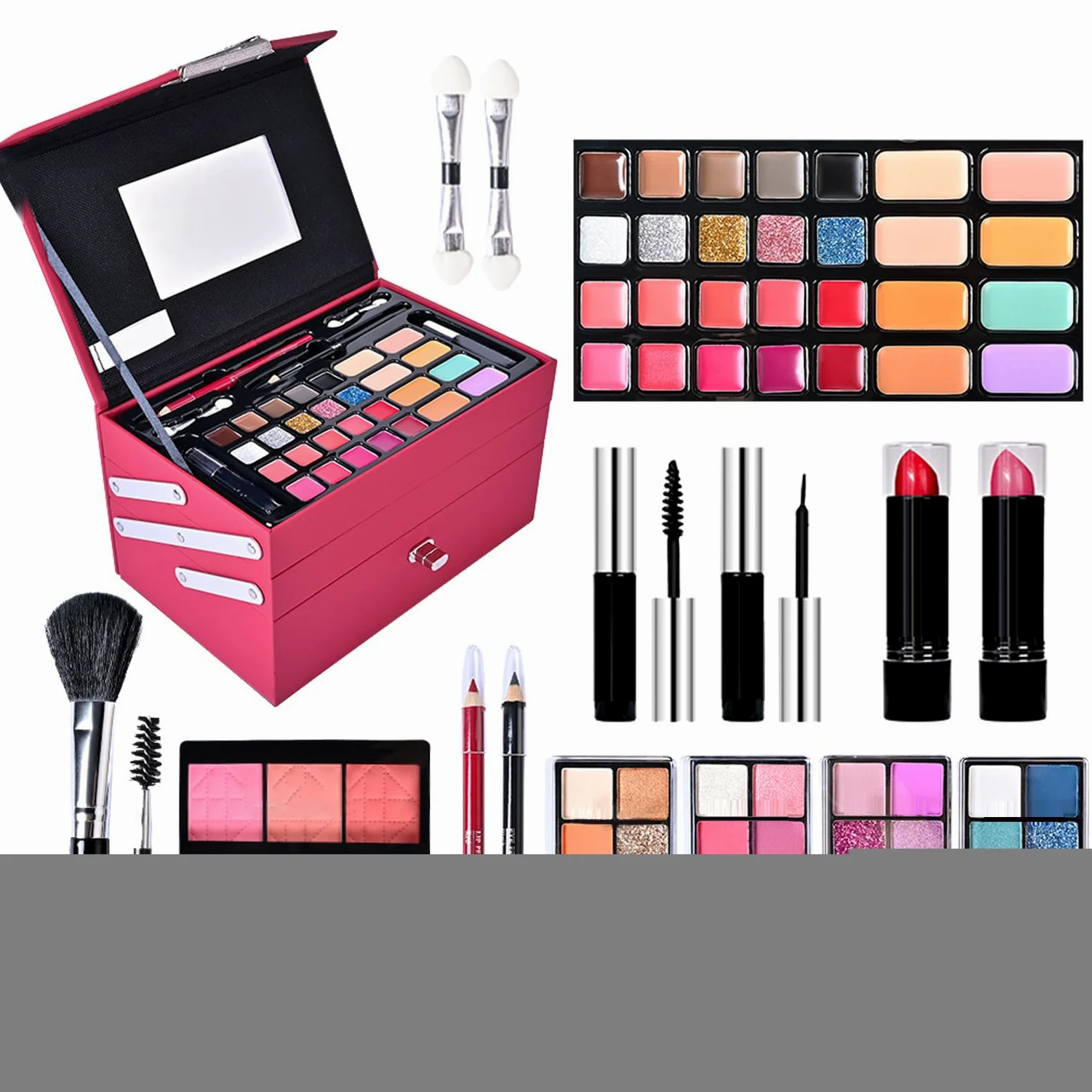 Kit trucco per donna Kit completo, trucco completo - Set multiuso | cosmetici per donne e principianti, includono cosmetici e strumenti per il