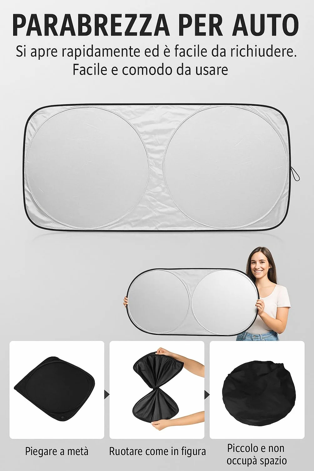 Parasole per parabrezza auto Pieghevole Protezione UV