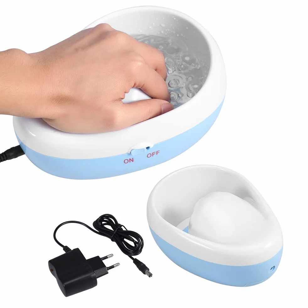 Ciotola per Ammollo per Unghie con Bolle Elettriche, Ciotola per Idromassaggio con Massaggio a Bolle per Unghie, Design Ergonomico, Base Portatile e Antiscivolo per Ammorbidire