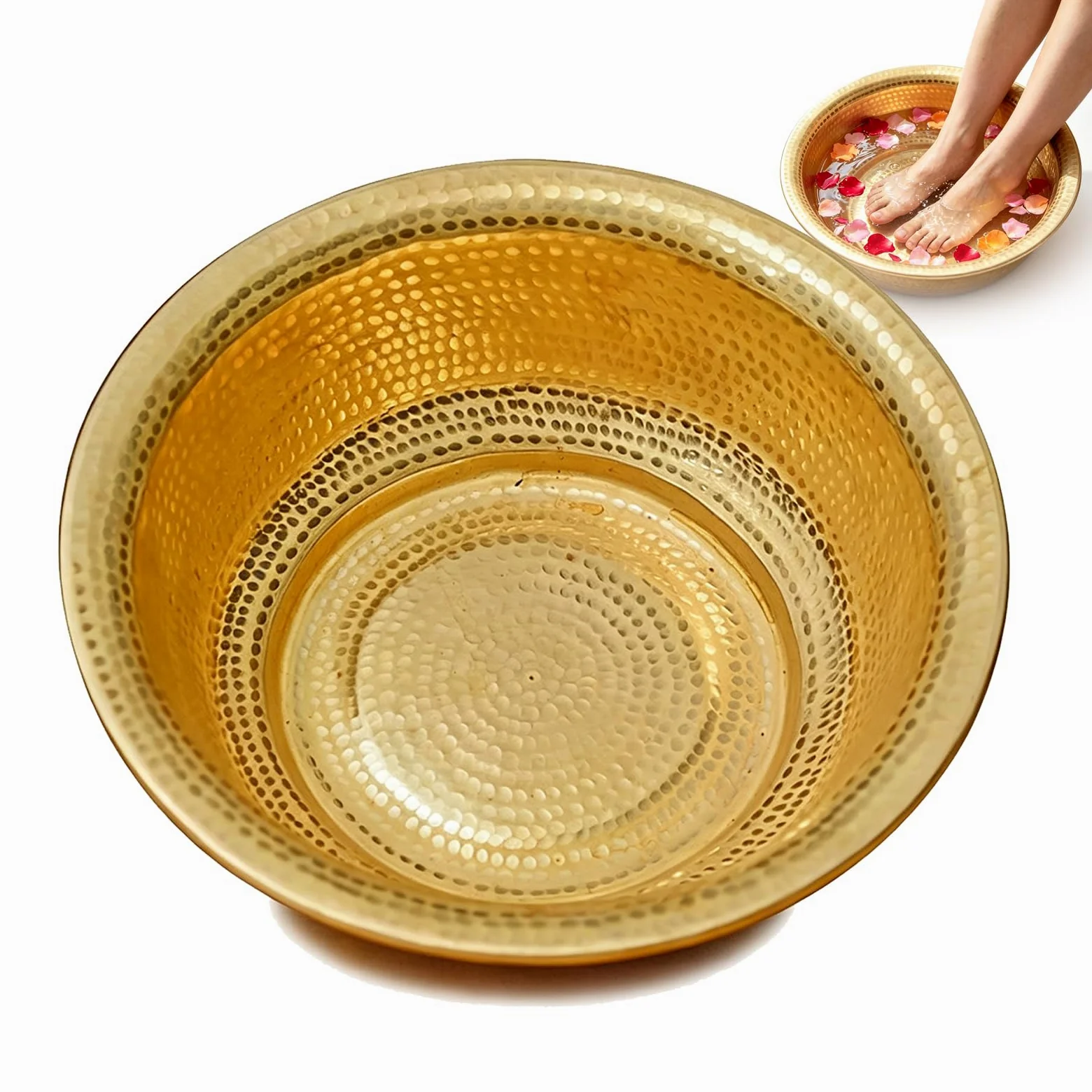COYEUX Vasche in Rame Puro Martellate A Mano, Vasche per Pedicure in Rame, Vasche per Pediluvio, Disponibili in Diverse Dimensioni, per Lavarsi Il Viso O per Il Pediluvio, Ideali per 7L