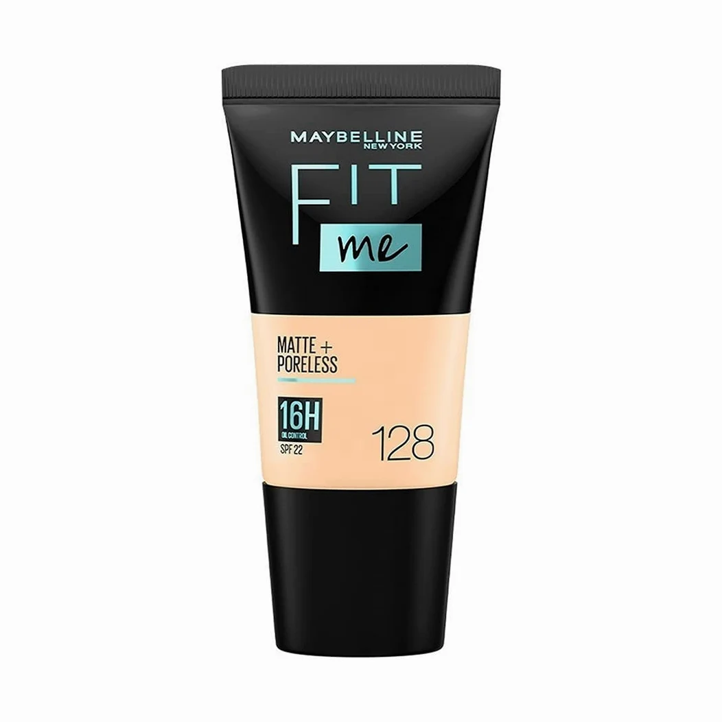 2 x Maybelline Fit Me Matte & Poreless 16 Hour Foundation Tube 18ml – 128 Warm Nude