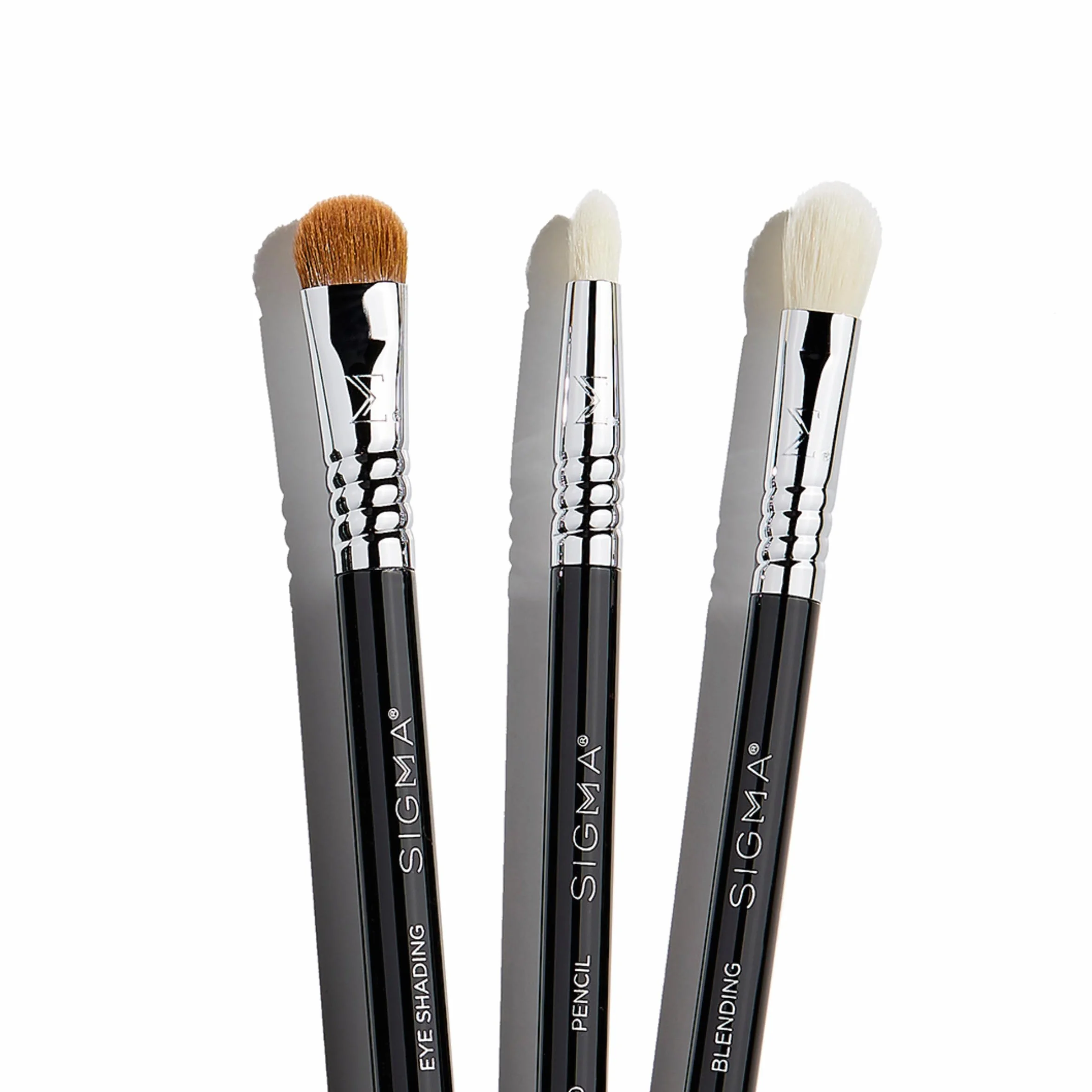 Sigma Beauty Glam 'N Glow - Set di 3 mini pennelli per occhi, ombretto, doppio e sfumatura, elegante astuccio nero (4 pezzi)