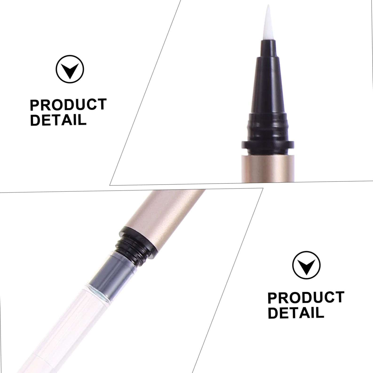Eyeliner Pen Refillable 1ml in Plastica Oro, Set 5 Pezzi | Tubi Vuoti Ricaricabili, Formato Leggero e Portatile, per Mercati e Grossisti Cosmetici