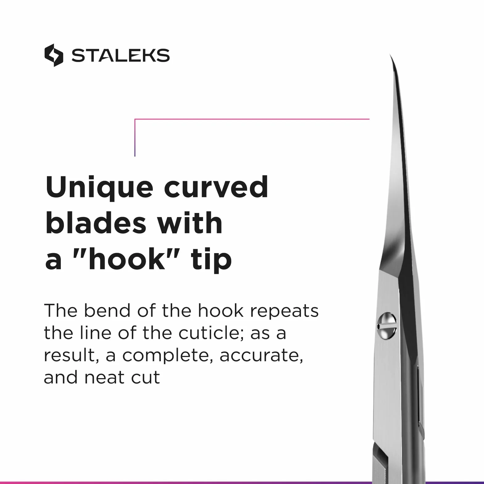 Staleks Pro Forbici Professionali per Pelle Cuticola Lame con Gancio Manici in Silicone Rosa Smart 41 Type 3 SS-41/3