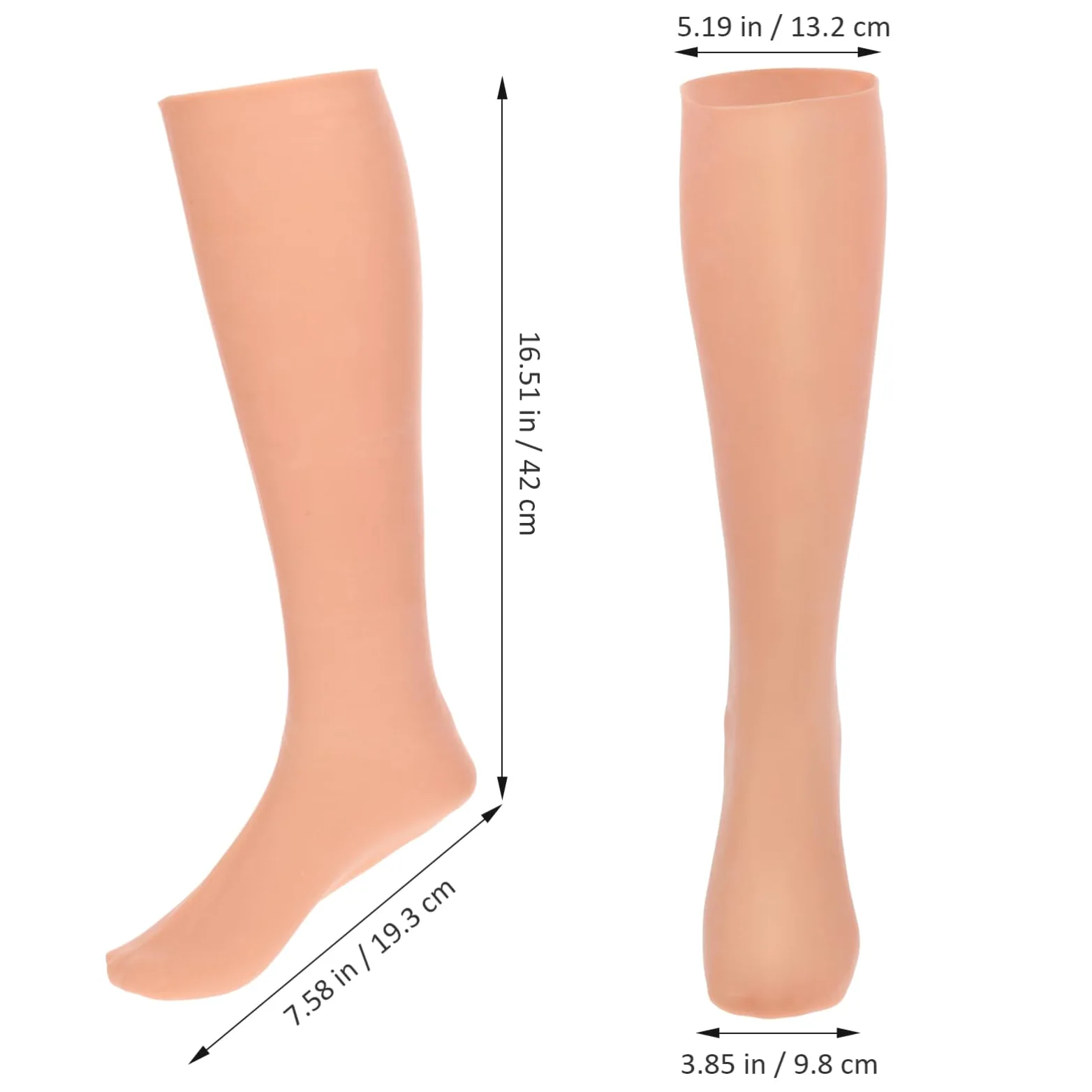 Calzini Idratanti Lunghi 1 Paio per Piedi Secchi Sebs | Tono Khaki, Elastiche e Skin Friendly, Uso su Dita e Piedi in Inverno o Dopo Crema