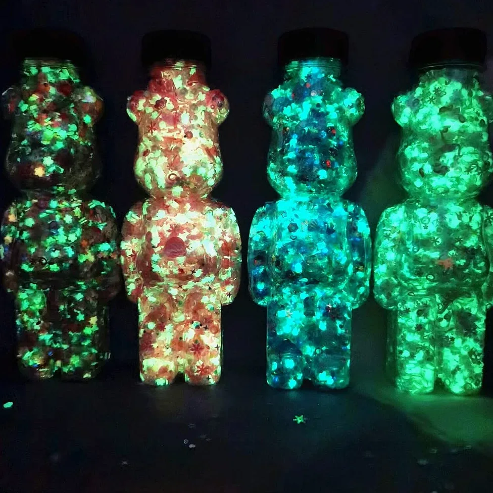 Luminoso Glitter Per Unghie Paillettes Argilla Polimerica Fiore Misto Gillter Paillettes Fiocco Fluorescente Glow In The Nail Art Manicure Decor-rosso,500gram