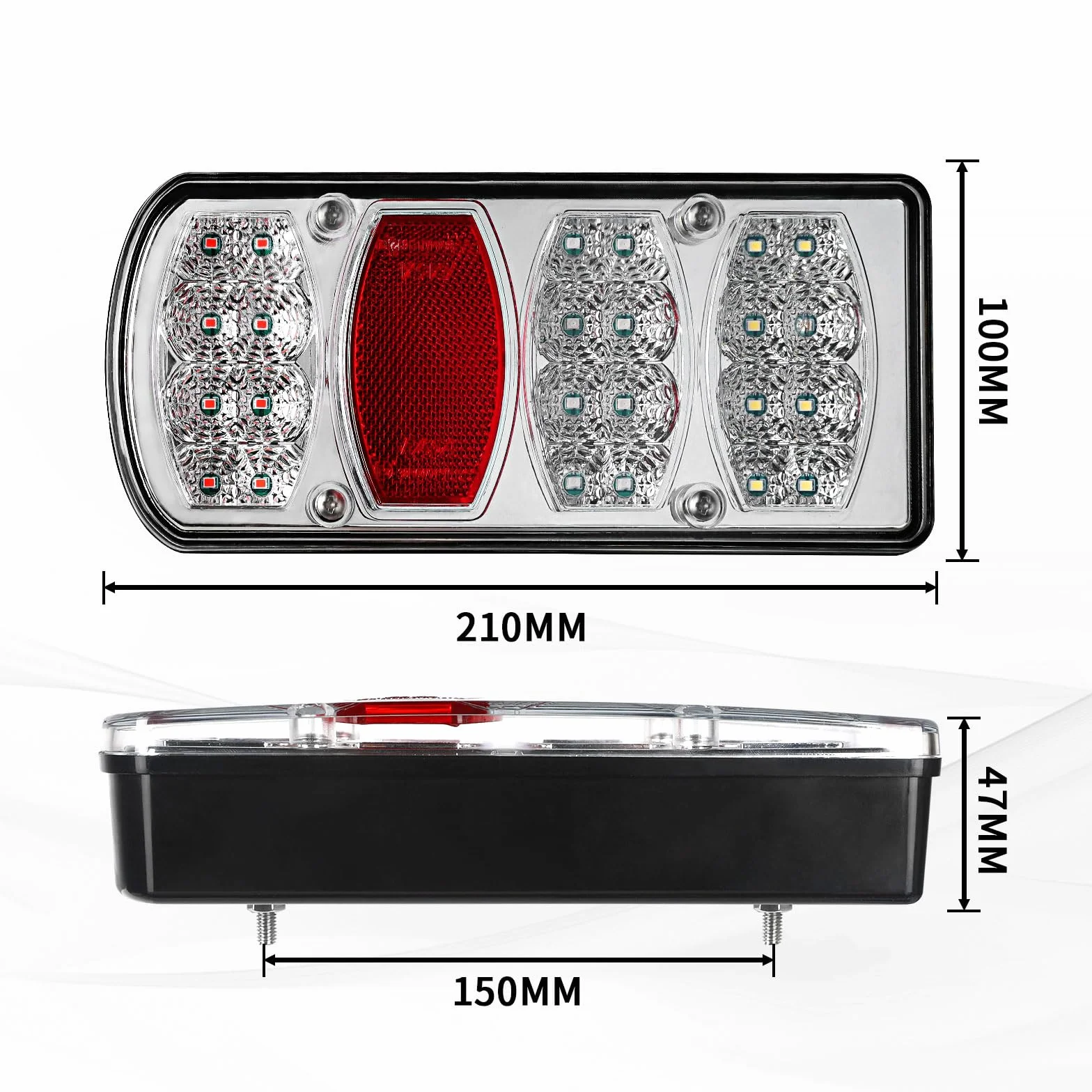Kit luci posteriori per rimorchio 12V 24V impermeabili con catarifrangente fendinebbia presa 13 pin cavo 5 conduttori 5,5 m Certificazione E