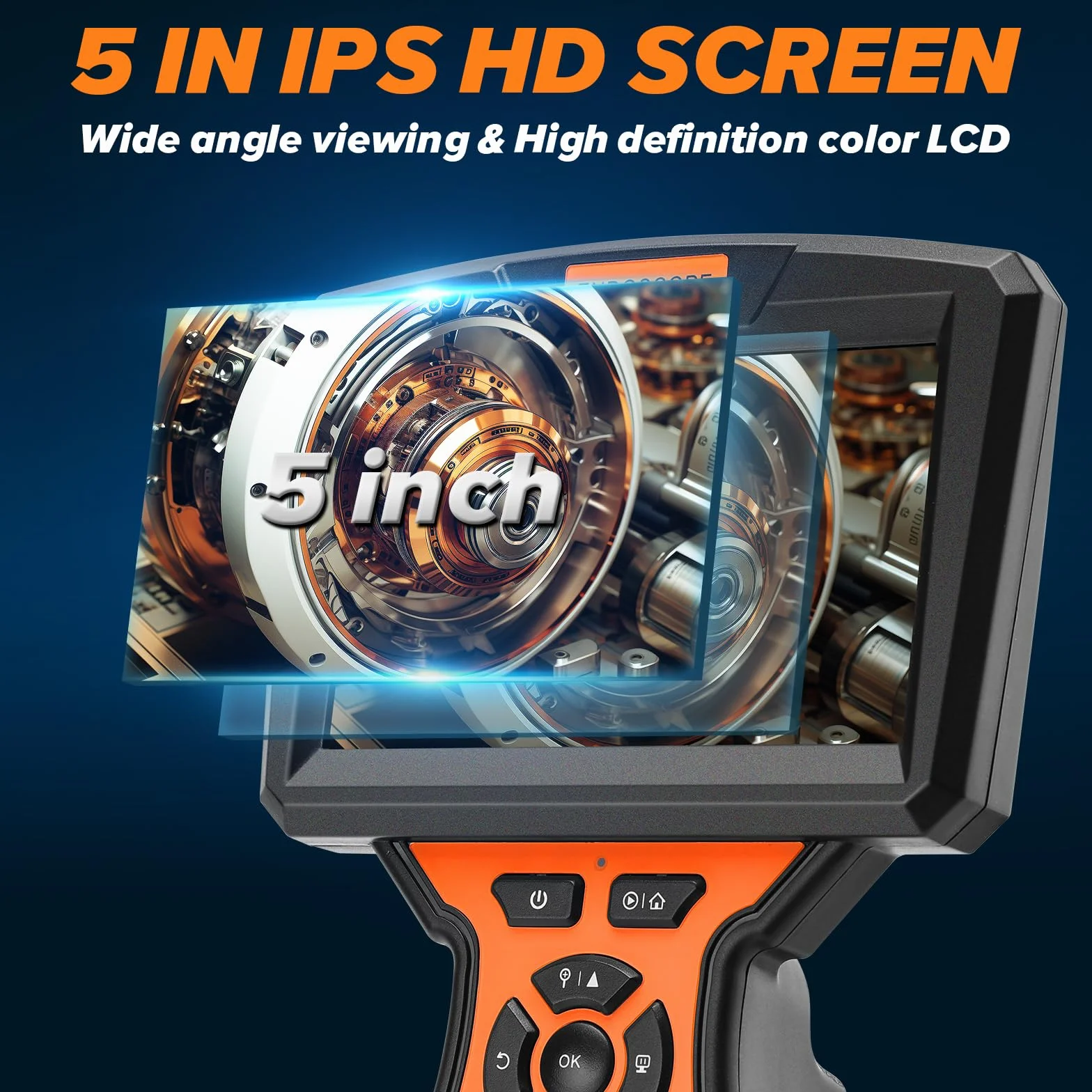 WADEO Endoscopio a Tripla Lente 1920P HD IPS 5'' Telecamera Impermeabile IP67 Cavo 10m 32GB