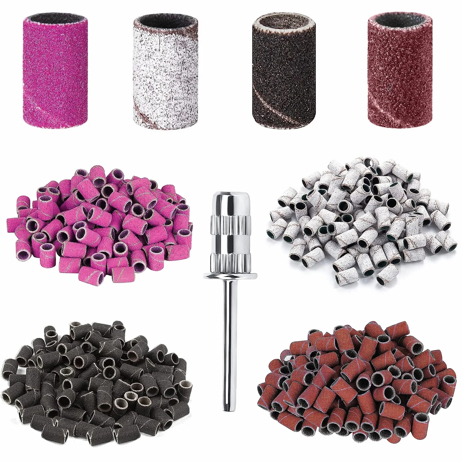120 Pezzi Nastri Abrasivi Manicure, 80# 120# 180# 240# Levigatura Bande, Bande Abrasive con Punte per Fresa Unghie per Pedicure del Manicure del Trivello del Unghie Macchina