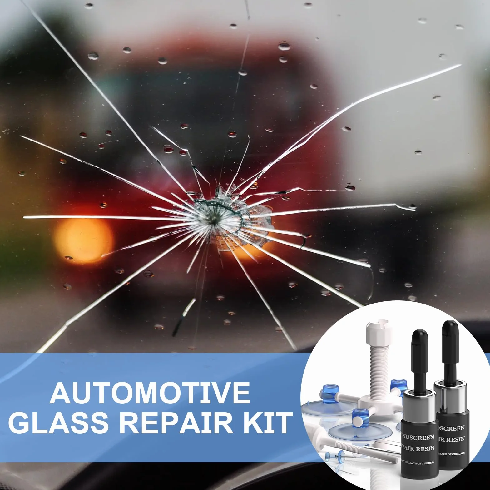 Kit Riparazione Vetri Parabrezza, Resina Liquida per Crepe, Accessori Esterni Auto