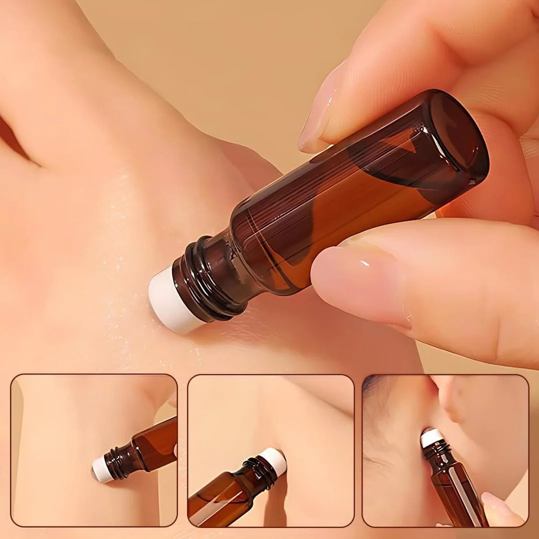 Roll on Vuoto per Oli Essenziali,8 Pezzi 2ml 3ml 5ml 10ml Marrone Bottiglie Vuote in Vetro con Sfera in Acciaio Inossidabile, Riutilizzabile, Boccette Vetro per Oli, Profumi, Cosmetici, Aromaterapia