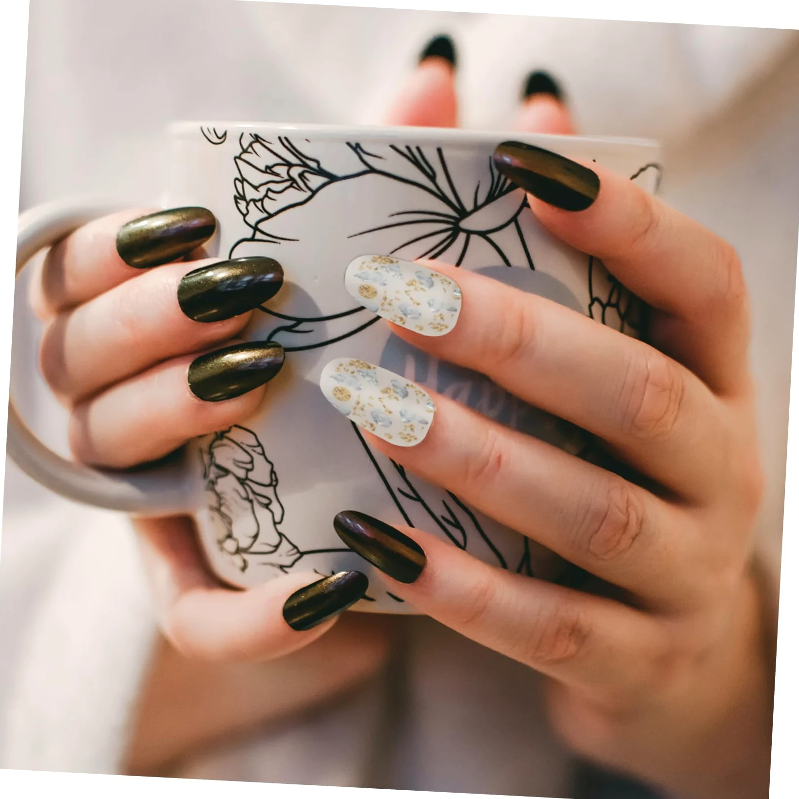 5 Set Adesivi Unghie Impermeabili Autoadesivi Decorazioni Per Manicure Diy Set Design Variegati Per Unghie Facili Applicare E Rimuovere 6 Fogli*5