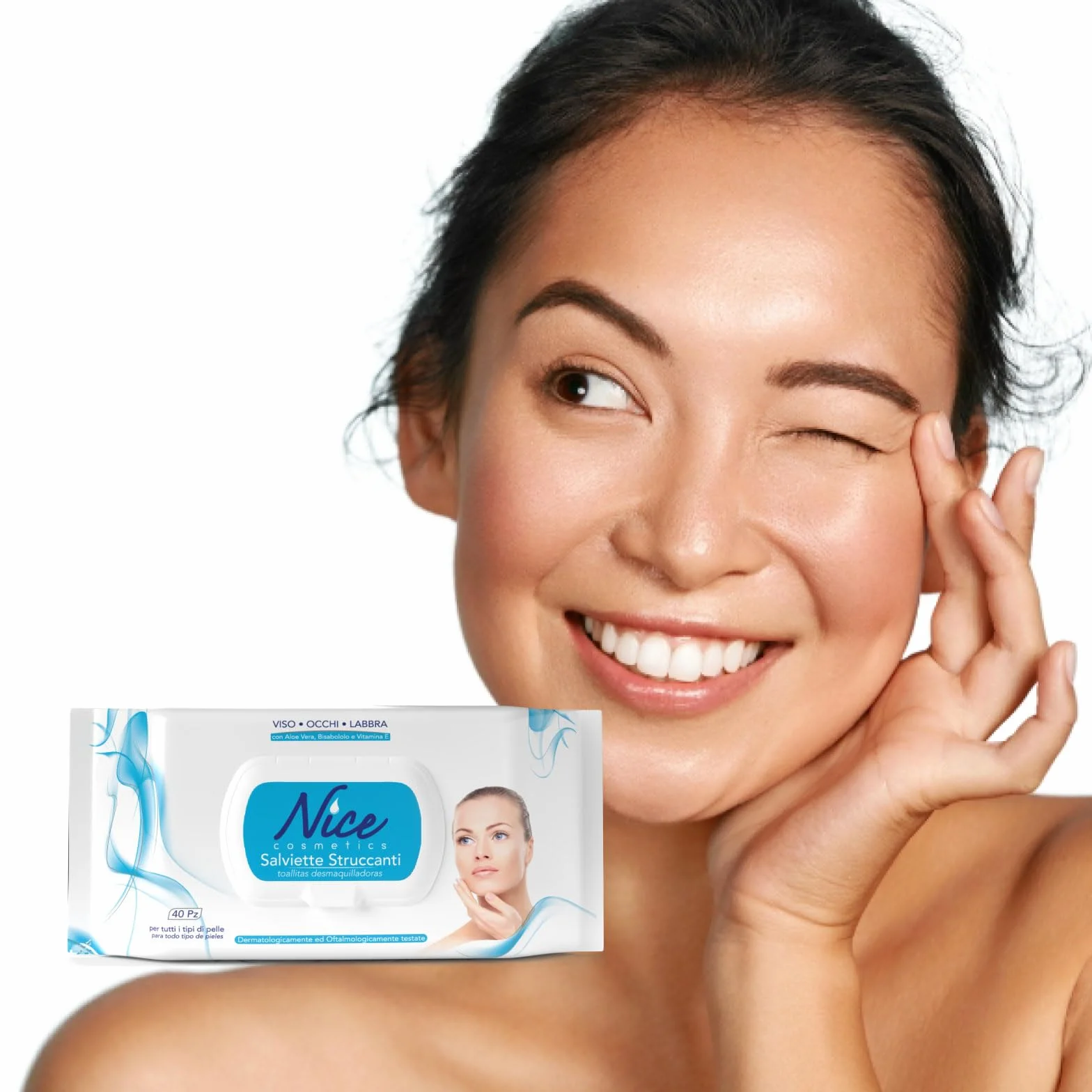Nice Salviette Struccanti Viso Occhi Labbra Aloe Vera Bisabololo Vitamina E Dermatologicamente Oftalmologicamente Testate 40 Salviette