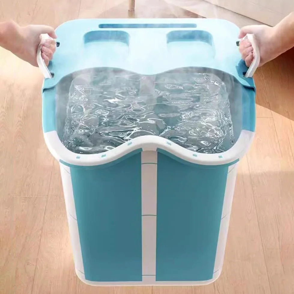Secchio Immerso Per Bagno Di Grande Capacità, Secchio Pieghevole Pdice Portatile, Bagno Con Manico E Sfere Di Massaggio, Ciotola Spa Grande Per Il Piede, Bagno Di Plastica