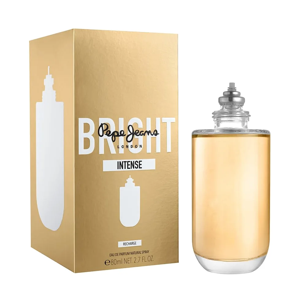 Pepe Jeans Bright Intense For Her Profumo Donna Recharge 80ml | Eau de Parfum, Fragranza Floreale e Orientale, Profumi Donna