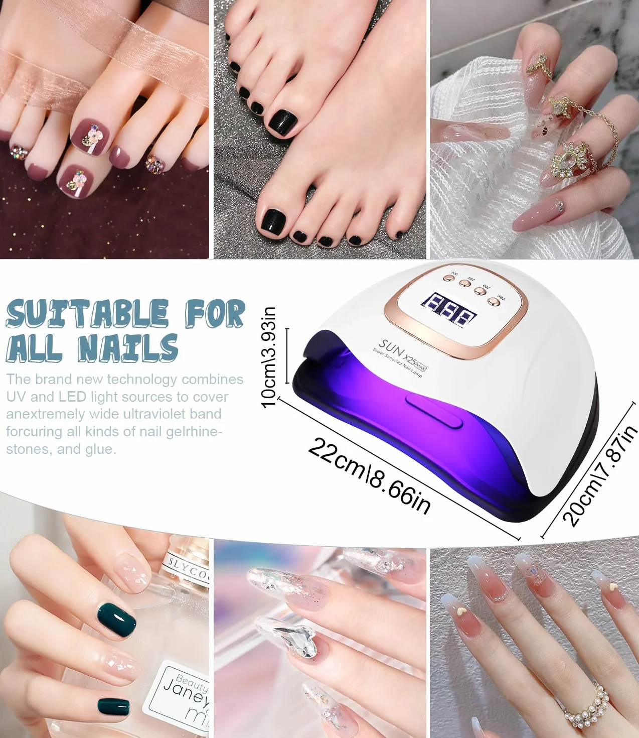 Lampada UV LED Unghie, 380W Professionale 81 sfere di lampada a LEDs, Semipermanente Curare Rapidamente Pedicure Fornetto per Tutti i Smalti, Automatico Sensore per Manicure a Casa e in Salone
