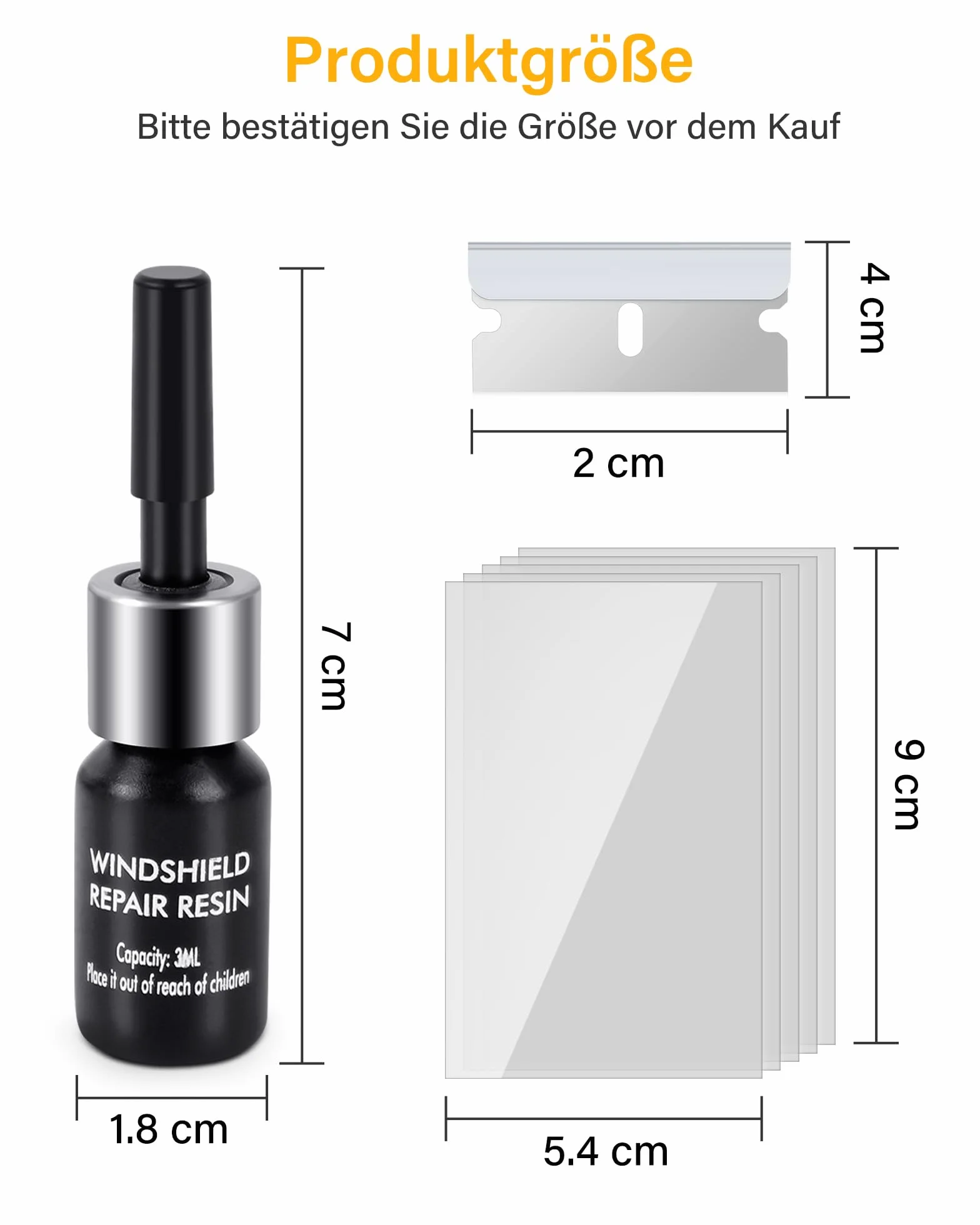 Kit di Riparazione Parabrezza Auto 4pcs per Salti e Crepe