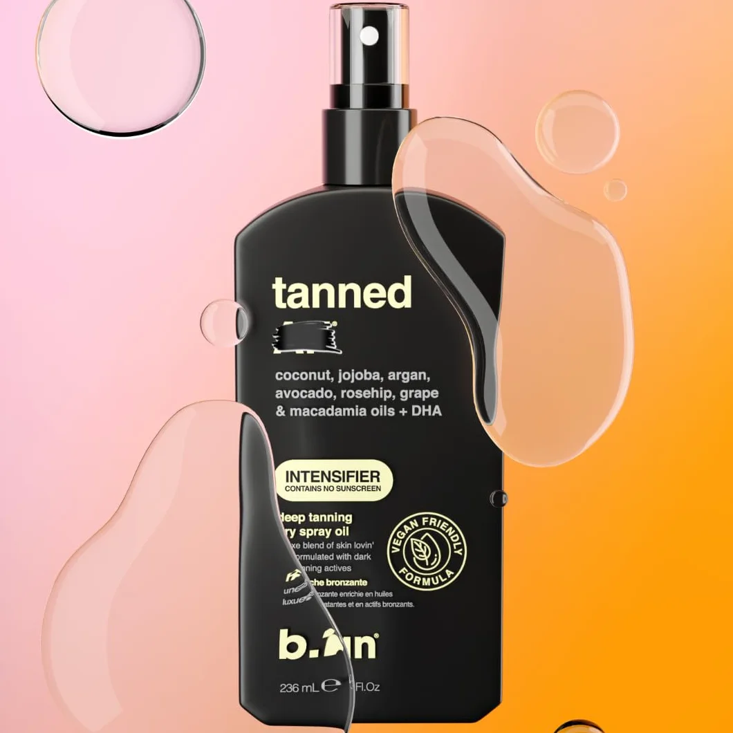 b.tan Intensifier Olio Spray Secco Abbronzante Profondo | AF abbronzato - Ottieni un'abbronzatura più veloce e più scura dagli attivi che accelerano l'abbronzatura, vegan, 8 fl oz