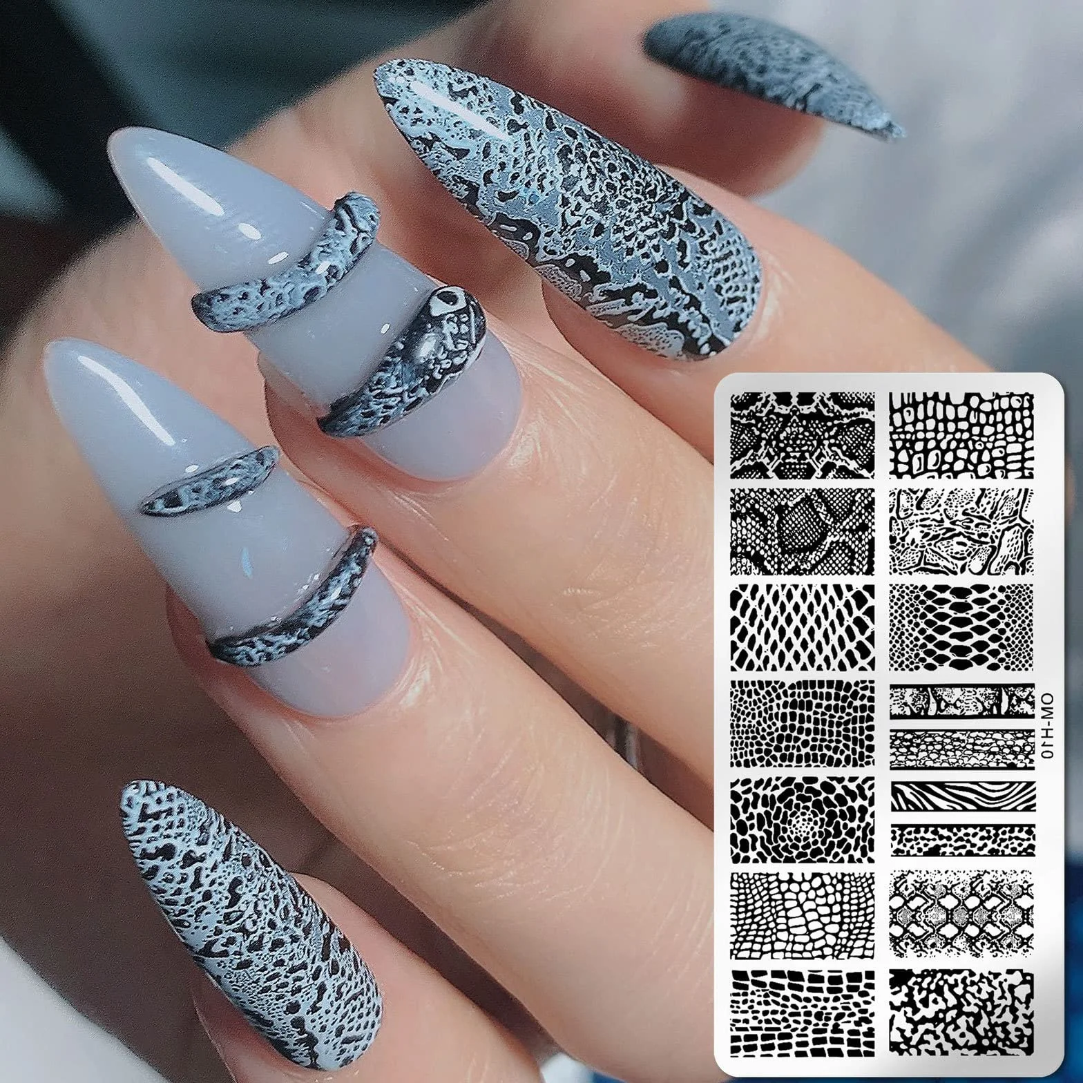 MWOOT 6 Pezzi Stamping Nail Art, Modelli Multipli per Stencil Unghie Nail Art, Unghie Piastre Manicure Nail Piastra, Unghie Timbro Scraper Piatti Templates per Decorazione Unghie