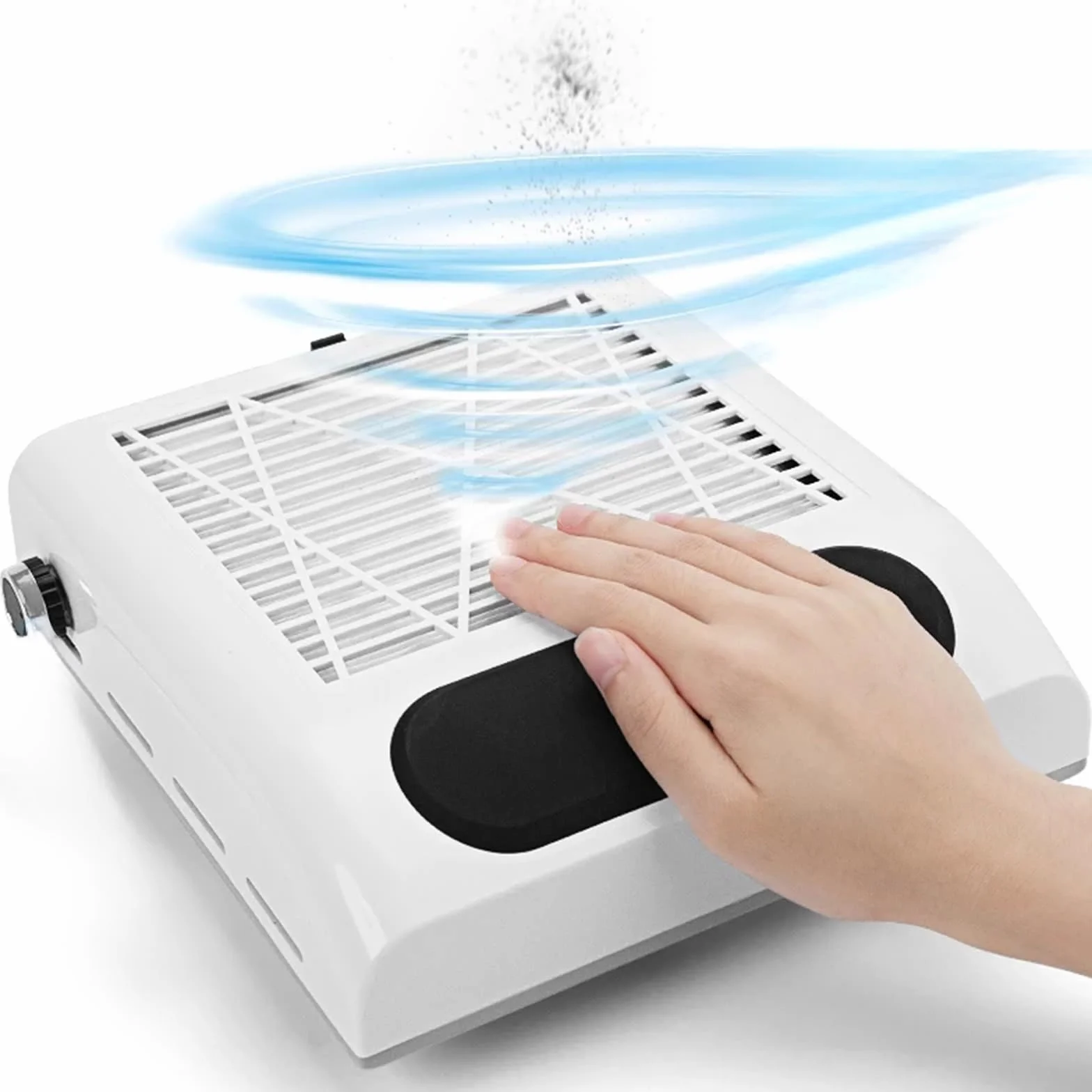 VOLTIX Aspiratore Unghie Professionale da Tavolo per Pedicure e Manicure, Aspirapolvere per Unghie con Velocità e Intensità di Aspirazione Regolabili, Raccoglitore di Polvere per Unghie (Bianco)