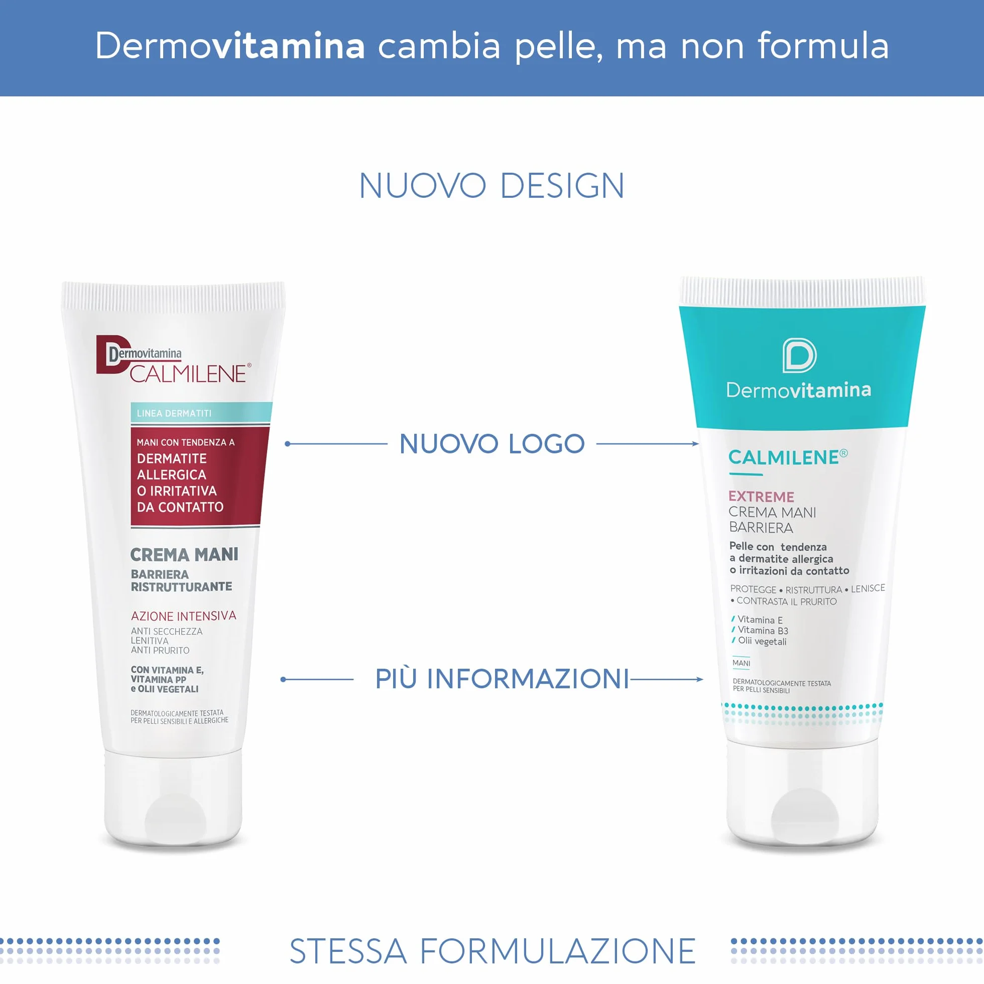Dermovitamina Calmilene Extreme Crema Mani Barriera - Protezione per Pelle Sensibile e Irritata - Crema Mani Riparatrice - Con Vitamina E, Vitamina B3 e Oli Vegetali - 75ml