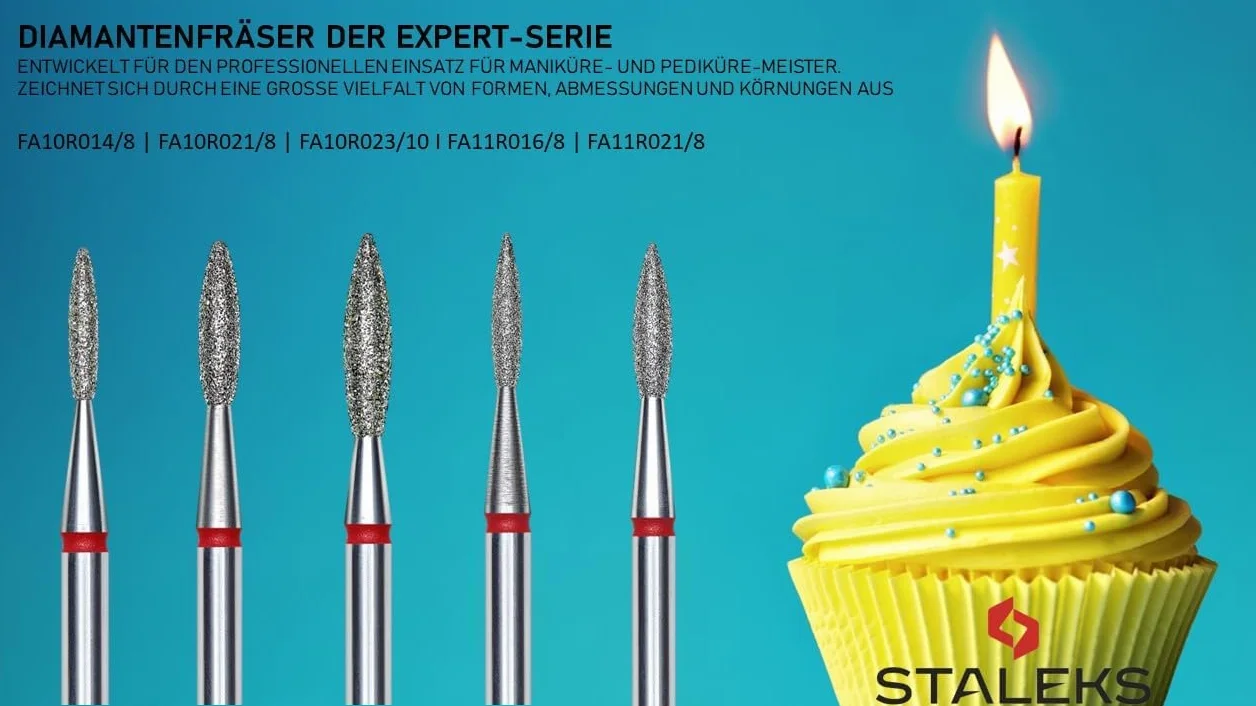 STALEKS PRO Punta diamantata Fiamma affilata anello rosso kit scarico unghie levigatura levigatrici elettriche manicure pedicure FA11R021/8