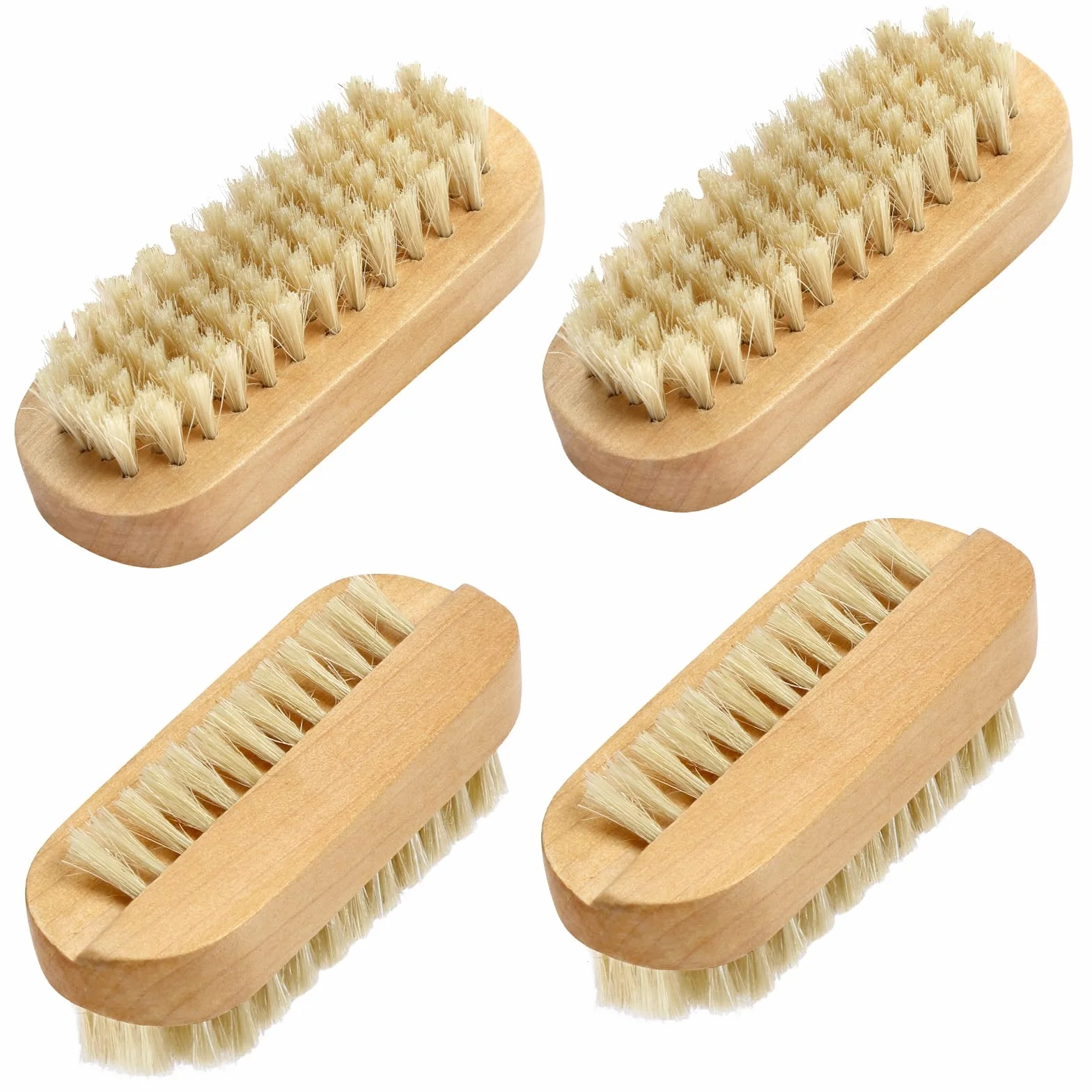 LOPHE Spazzola per Unghie in Legno, 4 pezzi Spazzola per Pulire, Spazzolina Unghie Manicure, Spazzolino Unghie Bambini per Pulizia Delle Unghie