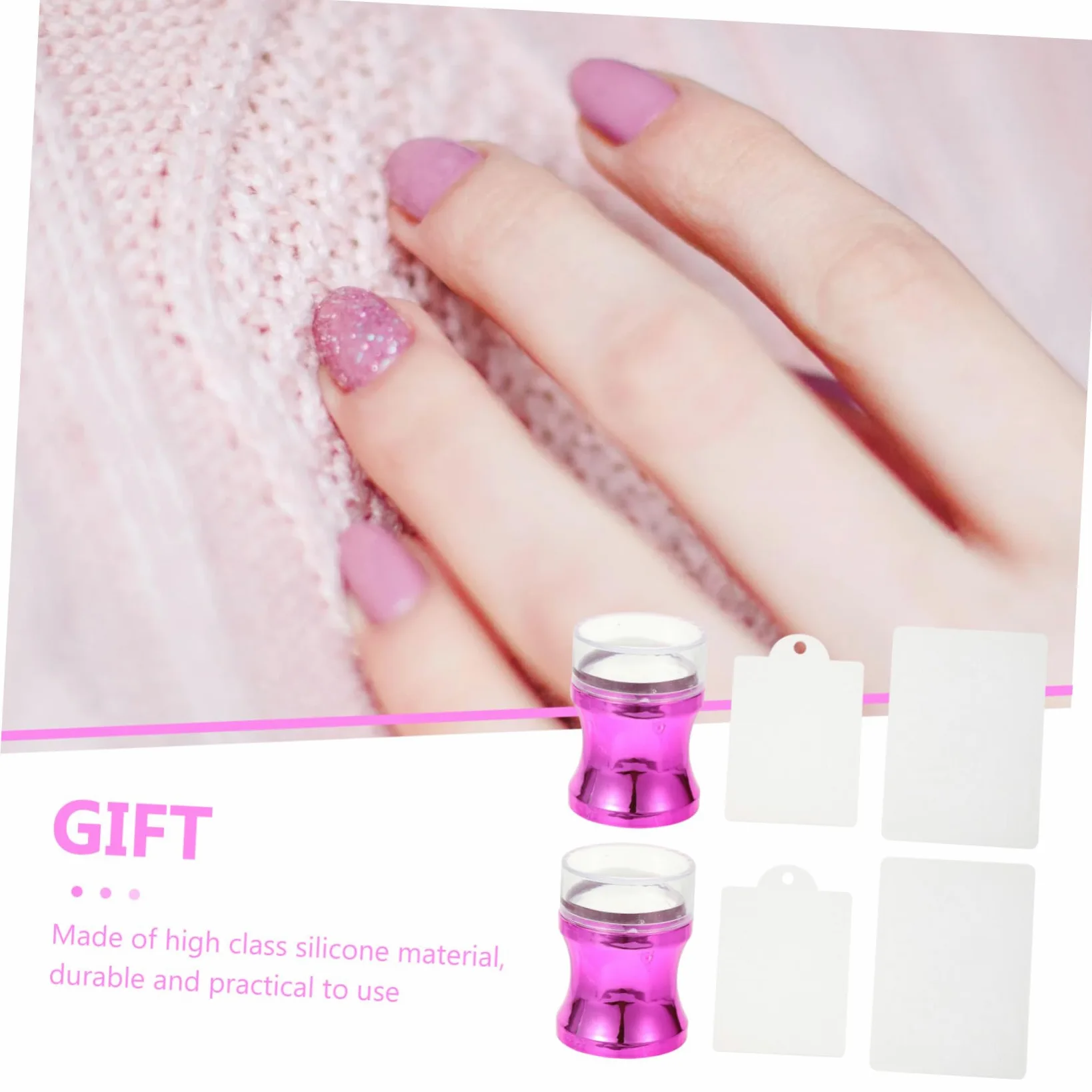 Healvian 4sets Timbratori Per Unghie Silicone Stampi Per Manicure Professionale e Strumenti Leggeri e Pratici Per Design Di Unghie Unici