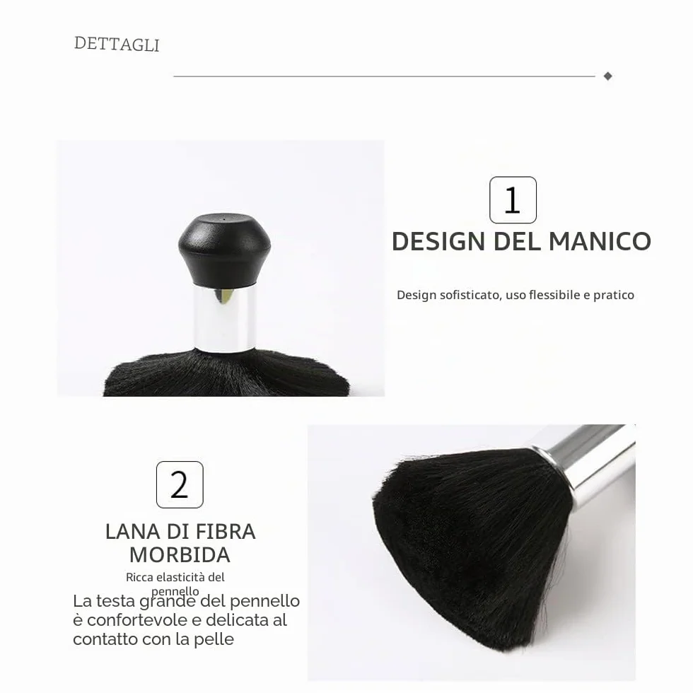 Barbiere Collo Spazzola - Nero, Pennello da Parrucchiere per Salone
